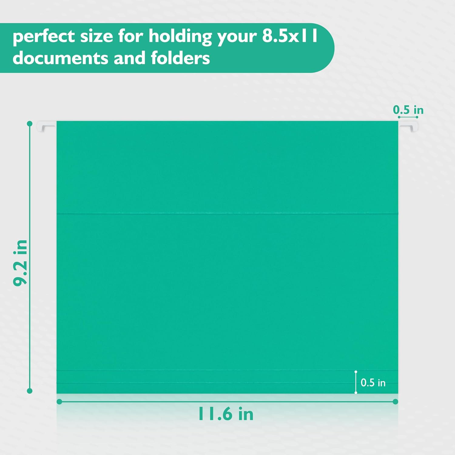 25 Packs Hanging File Folders,Bright Green Hanging File Folders Letter Size,Hang
