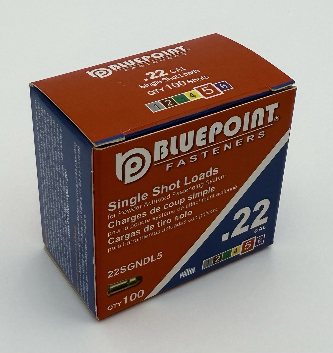 Bluepoint 22SGNDL5 Red .22 Caliber Neck Down Single Shot Powder Loads
