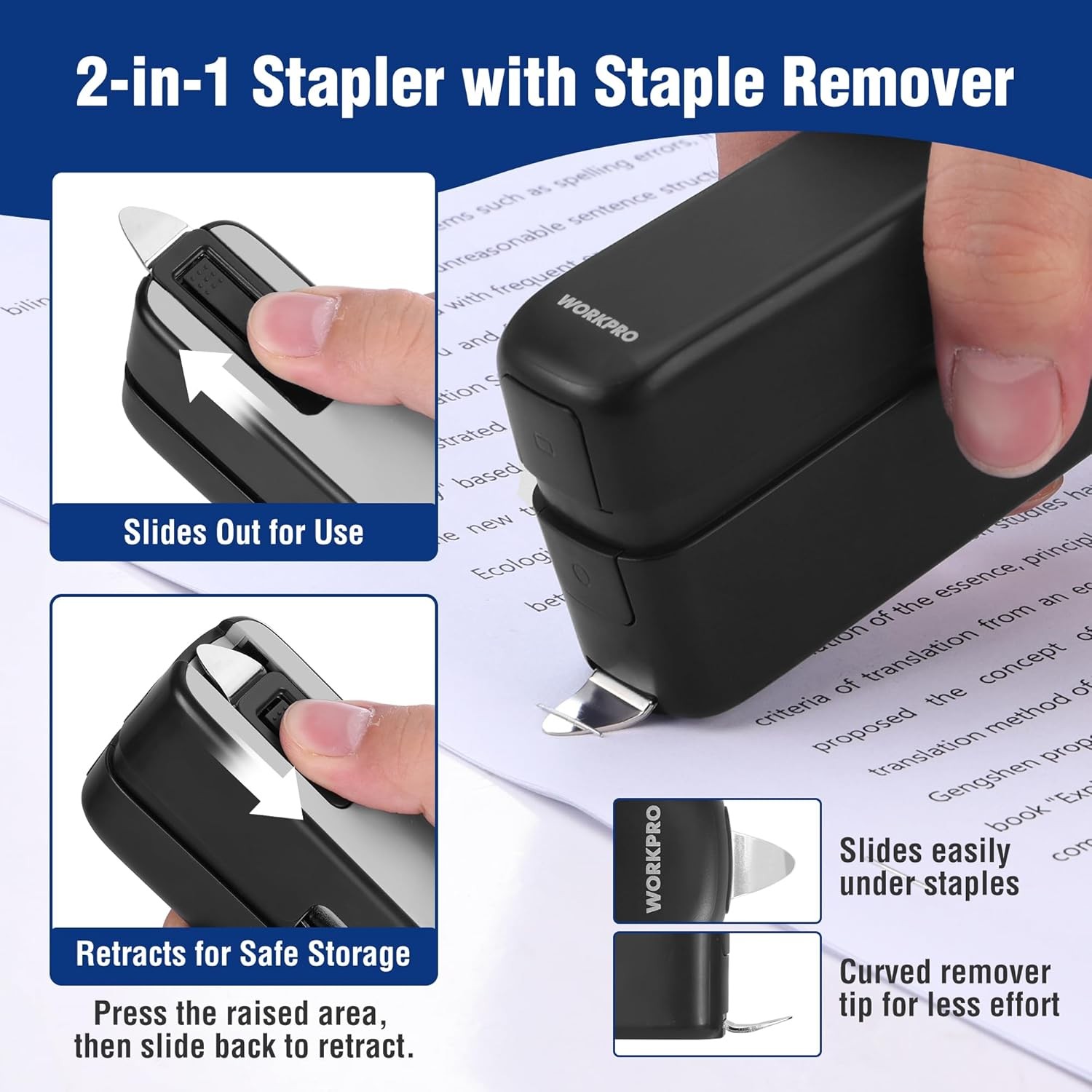 WORKPRO 2-in-1 Stapler w/2000PC Standard Staple Remover Staple 40 Sheet Capacity