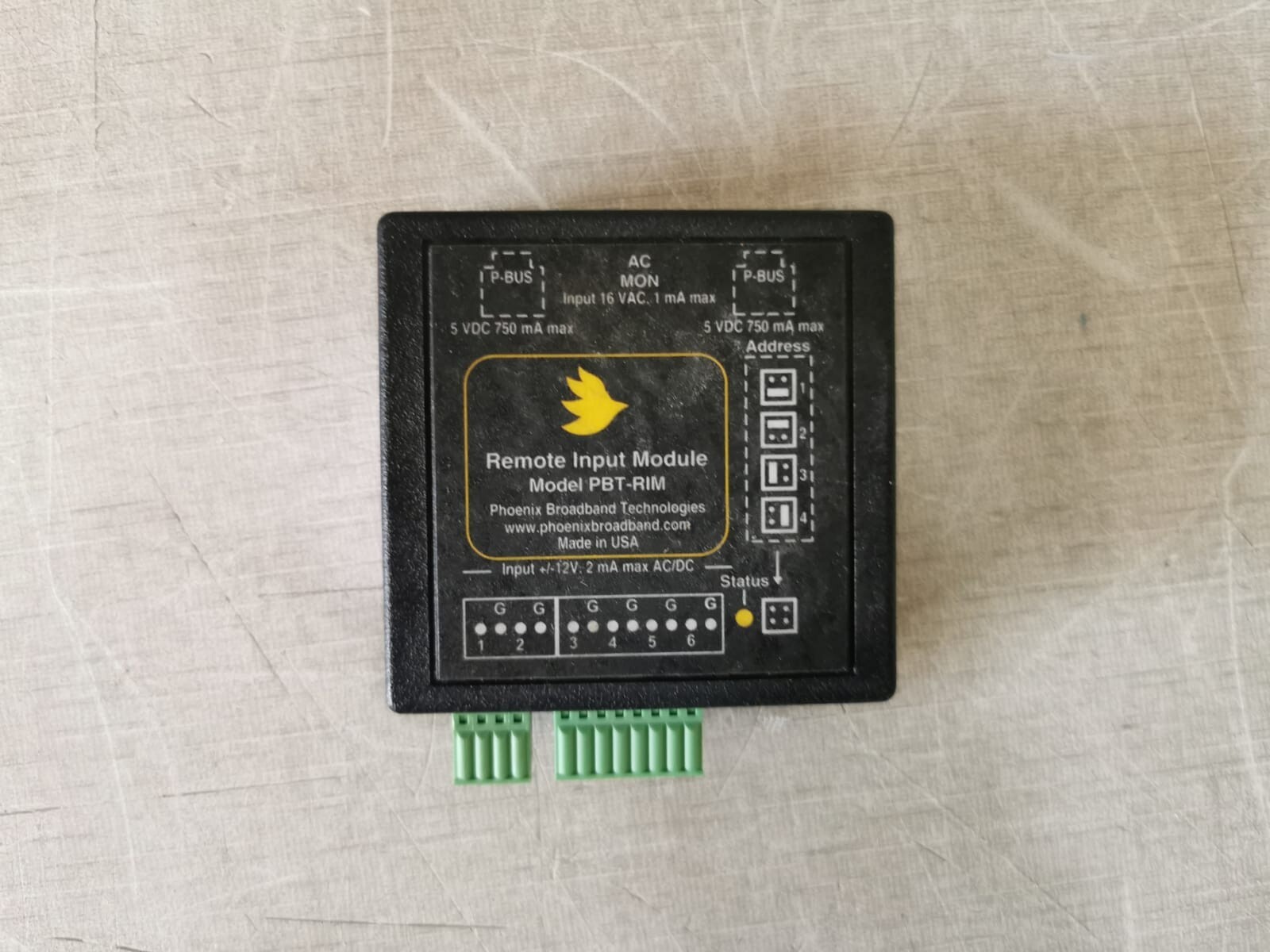 Phoenix Broadband Technologies PBT-RIM / PBT-RIM-1 Remote Input Module – NO BOX