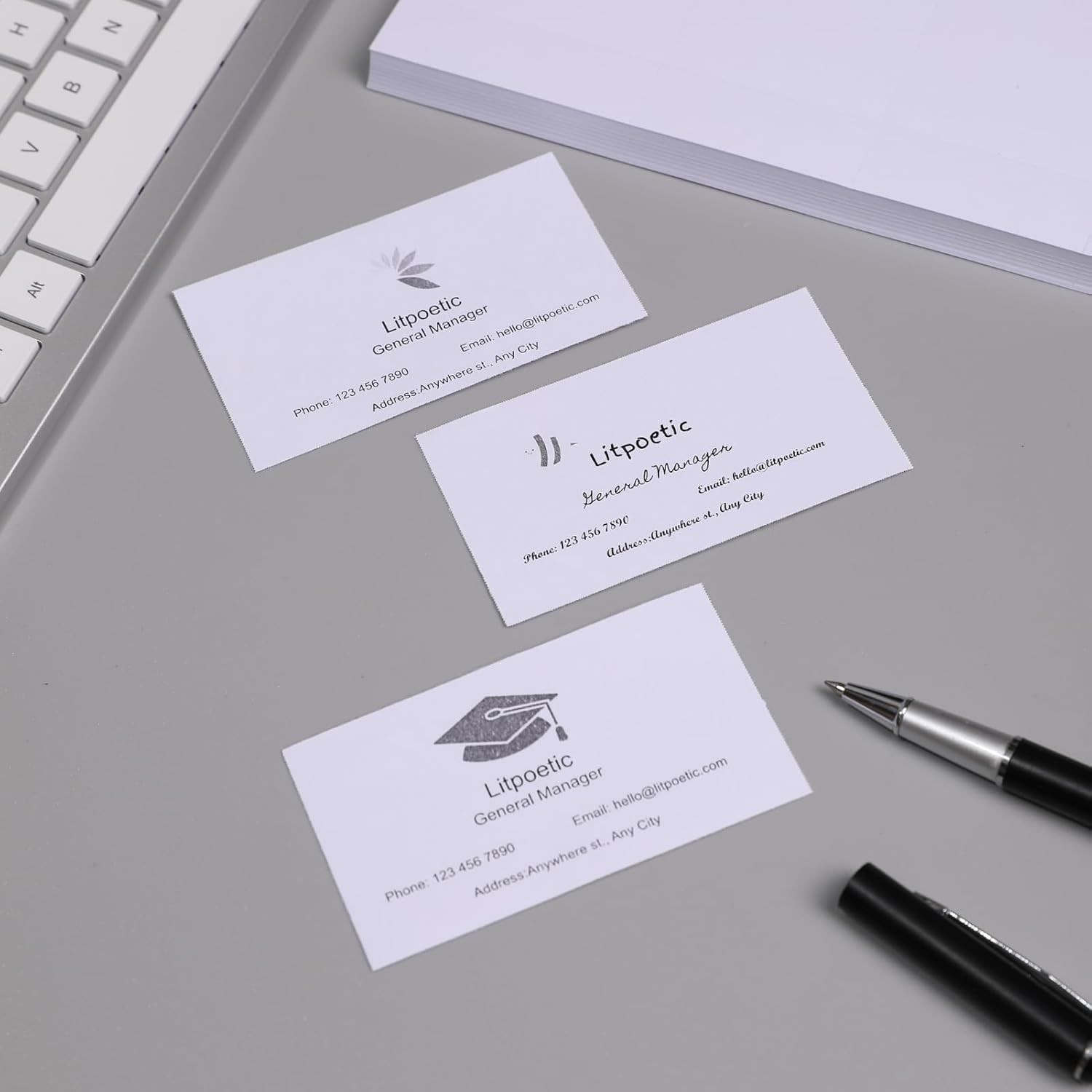 250 Piece Blank Printable Business Cards 3.5 x 2, Perforated Card Stock Paper…