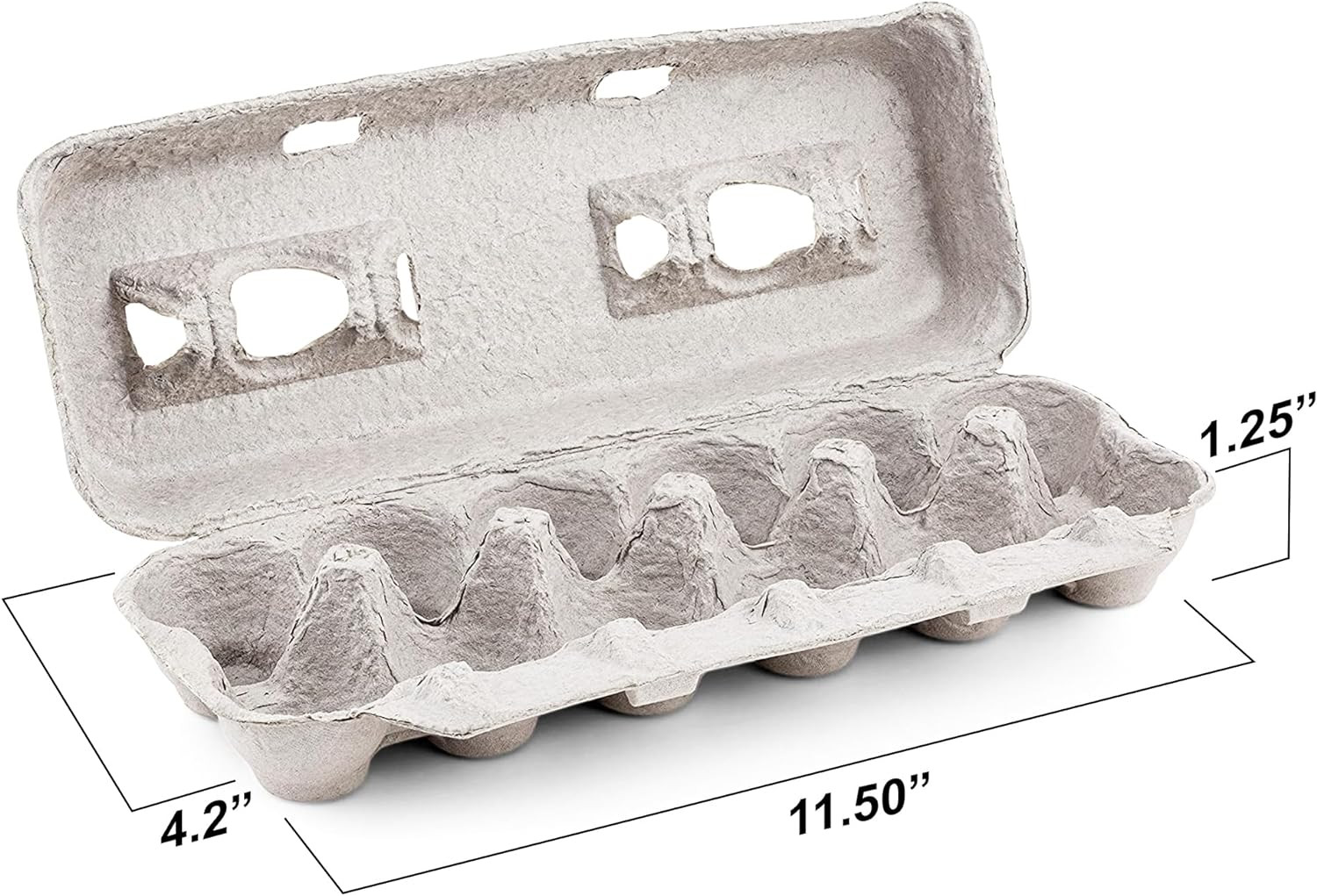 Blank Natural Pulp Egg Cartons Holds up to Twelve Eggs – 1 Dozen
