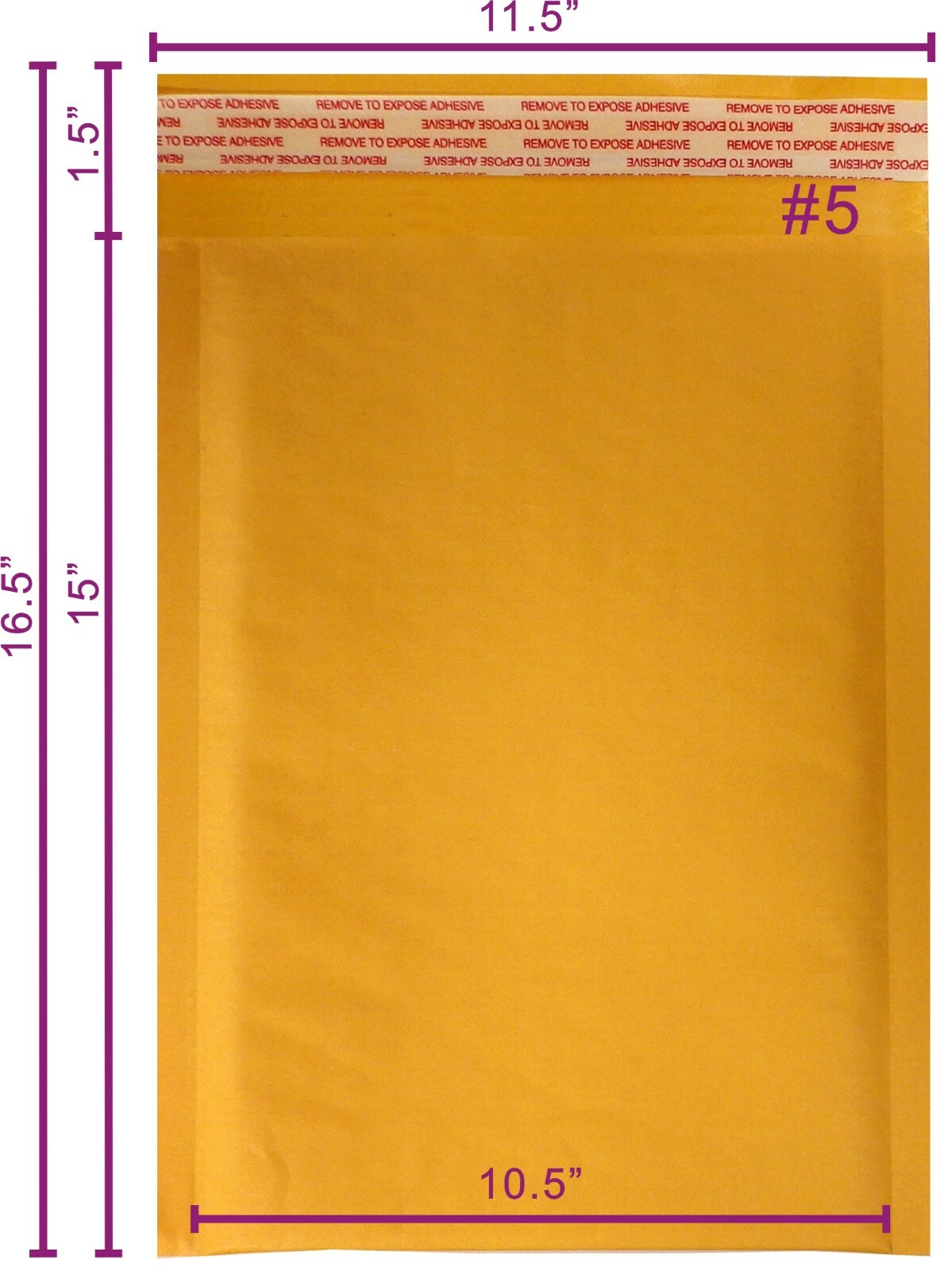 Yens® 100 #5 10.5×16 Kraft Bubble Padded Envelopes Mailers Inner 10.5 X 15