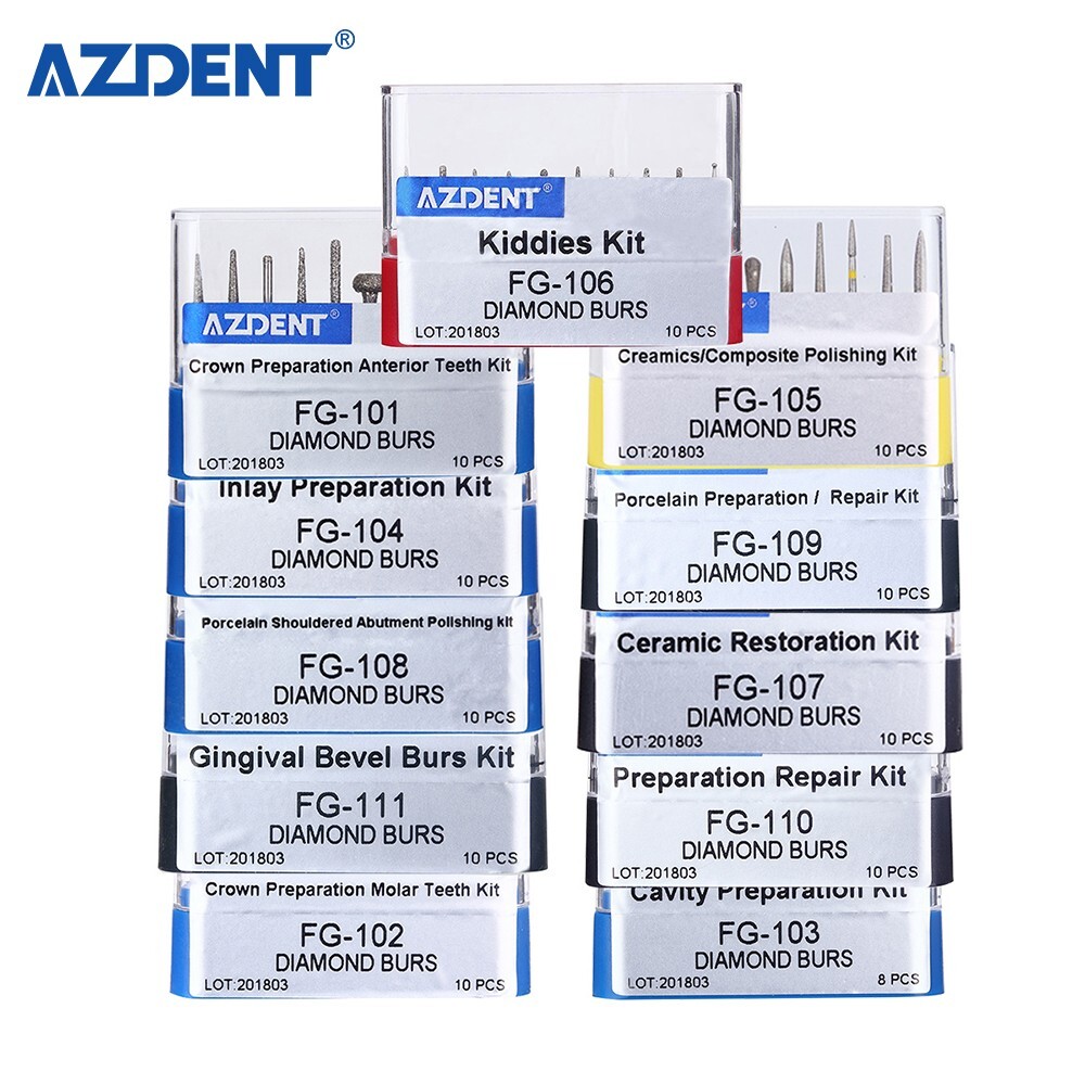 10 Boxes Mango de alta velocidad de diamante ultragrueso dental FG1.6mm 450,000