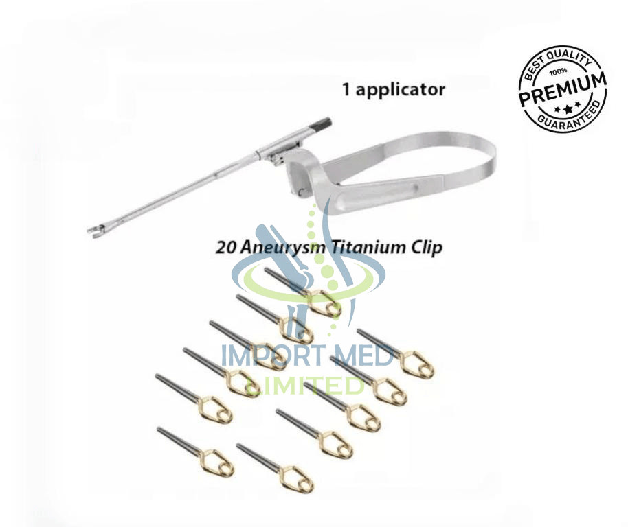 20 Aneurysm Clips & 1 Applicator for Neurosurgery SURGICAL INSTRUMENTS