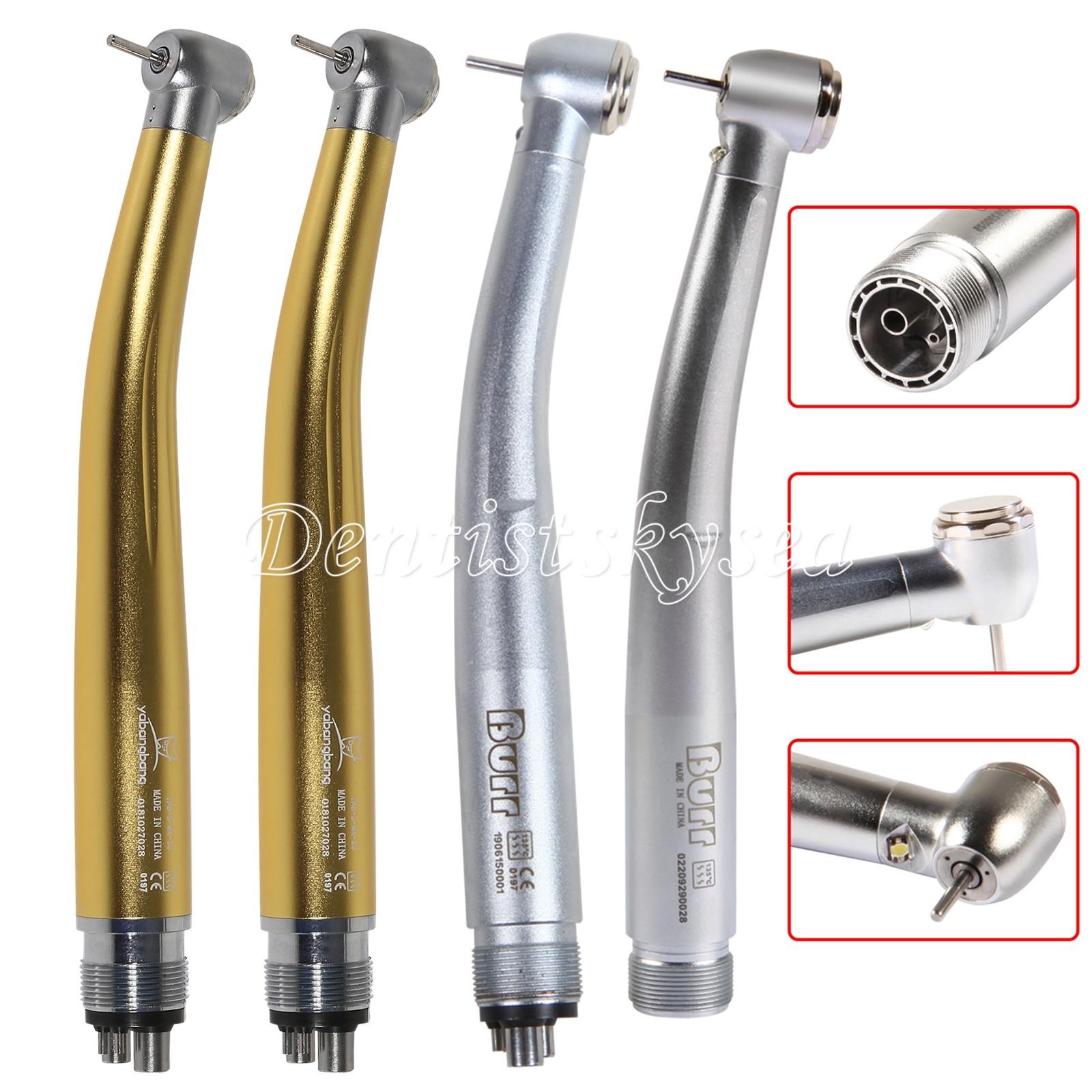 NSK Style Dental (Fiber Optic LED E-generator) High Speed Handpiece 2/4 Holes US