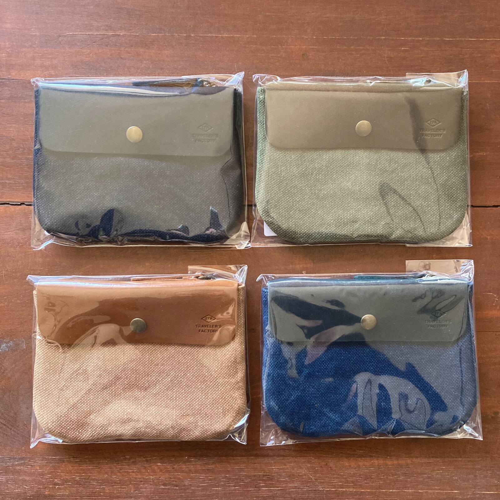 TRAVELER’S FACTORY Canvas Pouch Beige SS size W17.0xH12.0cm,W6.6xH4.7in