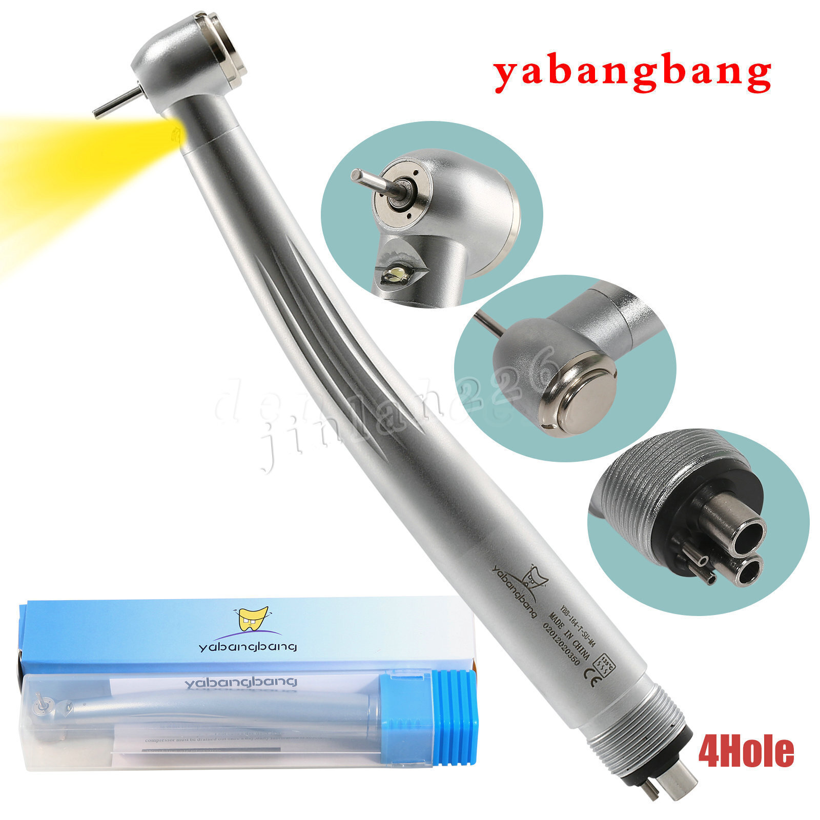 Dental E-generator LED High Speed Torque Head 3 Spray Handpiece 4Hole