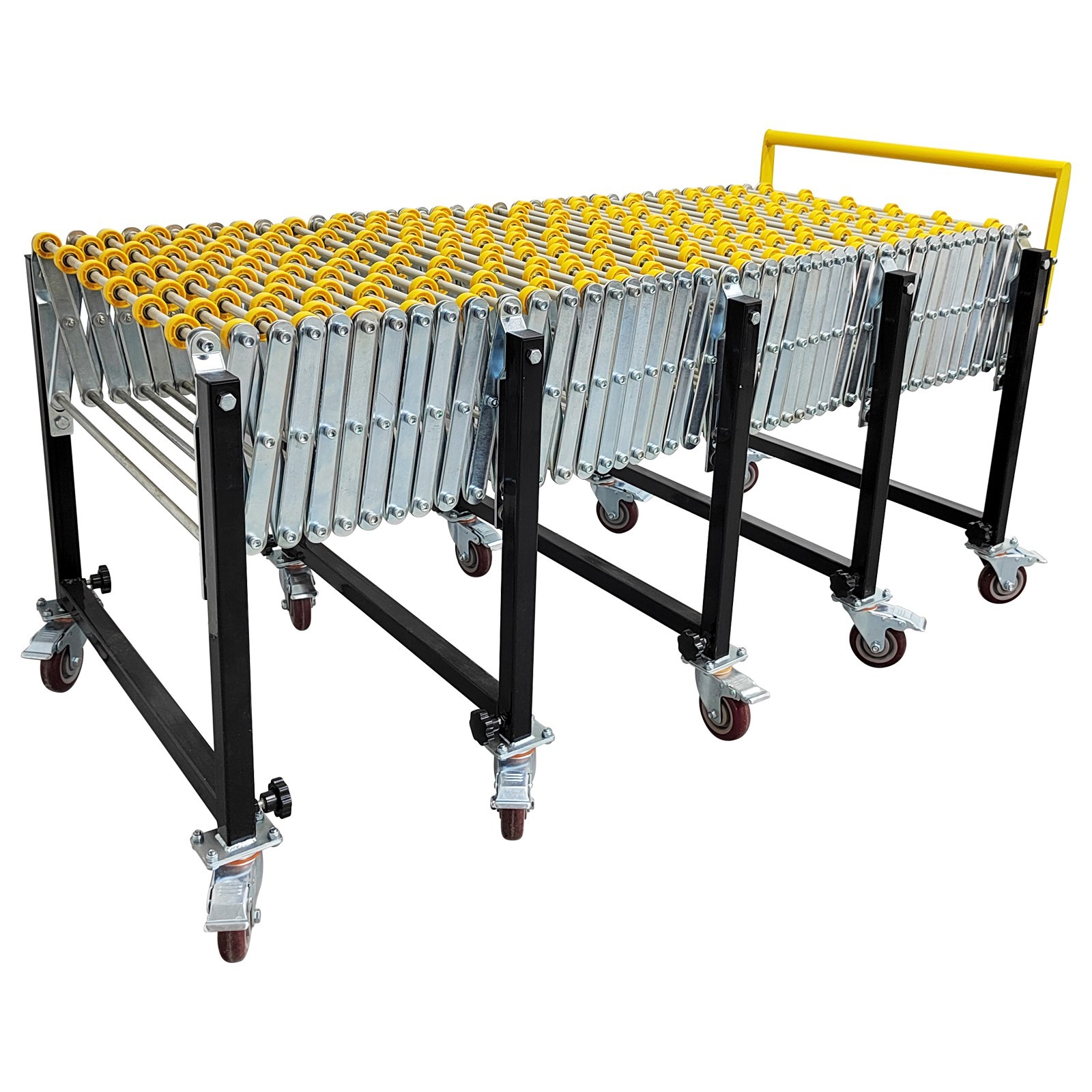 Folding Conveyor 5.1-19.66ft Length Unpowered Roller Conveyors 23.6″ Width