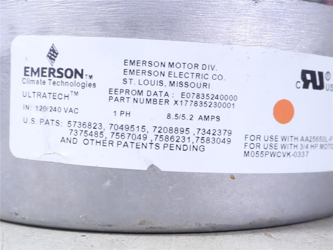 EMERSON ECM for M055PWCVK-0337 0131M00271 3/4HP C497813900001 120/240V V175