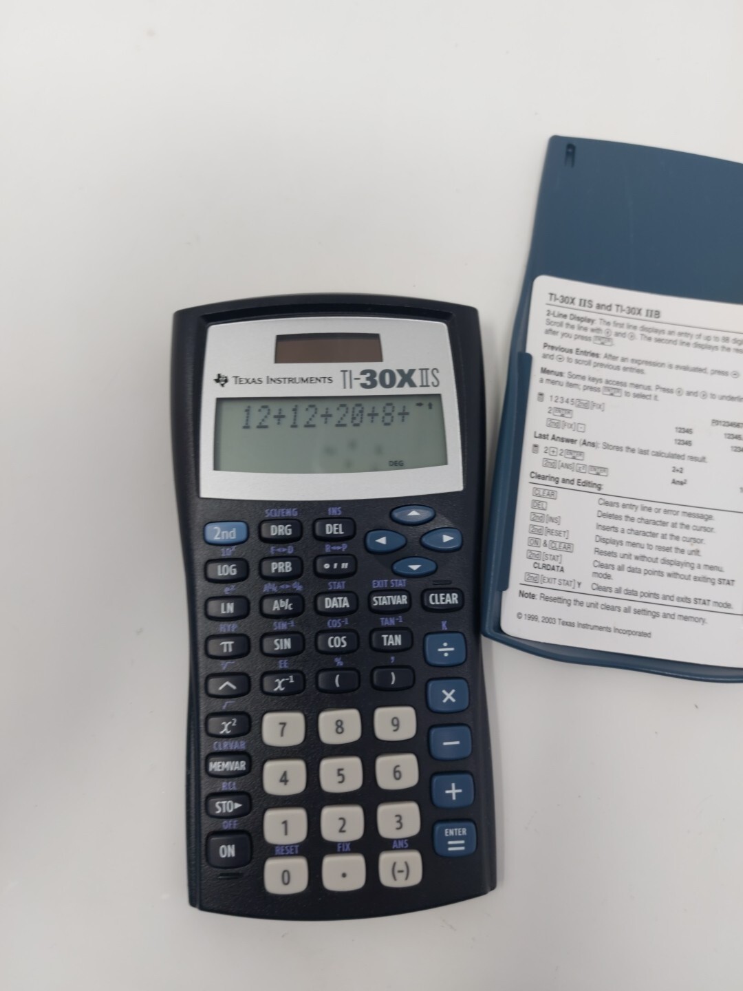 Texas Instruments TI-30X IIS Scientific Calculator Solar W/ Blue Cover