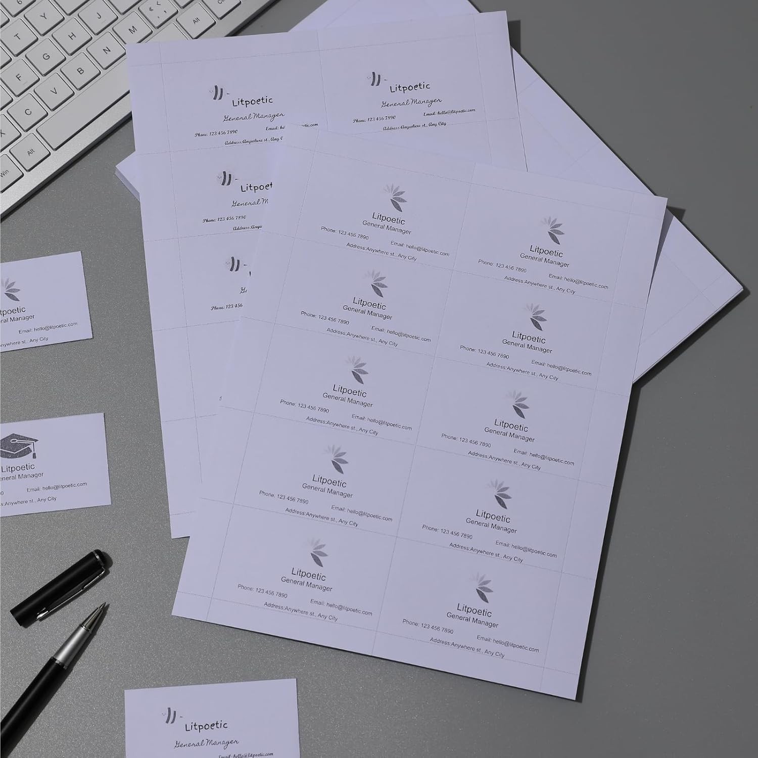 250 Piece Blank Printable Business Cards 3.5 x 2, Perforated Card Stock Paper…