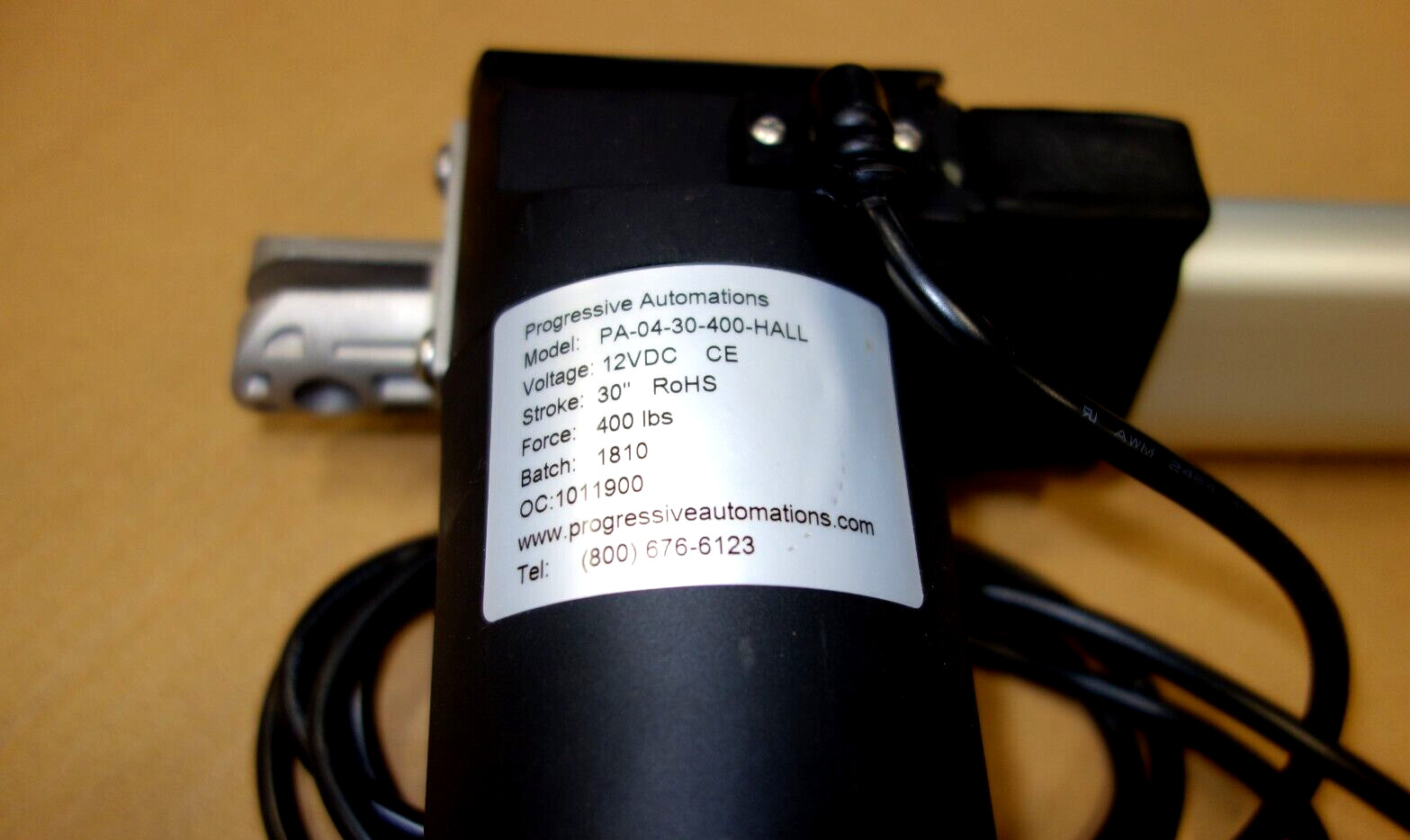 Linear Actuator 12 VDC 400 lbs 30″ Stroke – PA-04-30-400-HALL