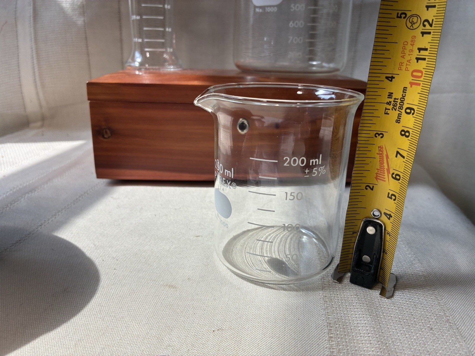 Lot Of 3 Glass Beakers, Scientific Laboratory Equipment 250 ml & 1000 ml Pyrex