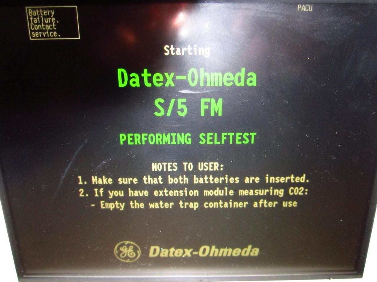 GE Datex Ohmeda S/5 F-FM-00 Monitor E-PSMP, N-FCREC-00 PRINTER ETCO2