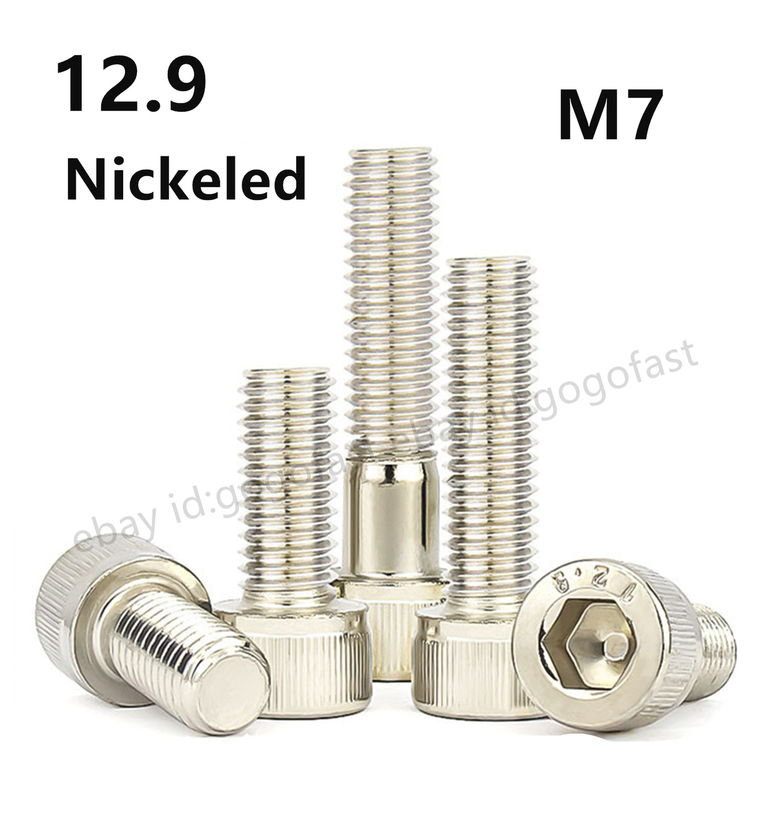 M7 Allen Screw Hex Socket Bolt Cap Head Screws White 12.9 Steel Length 10 – 40mm