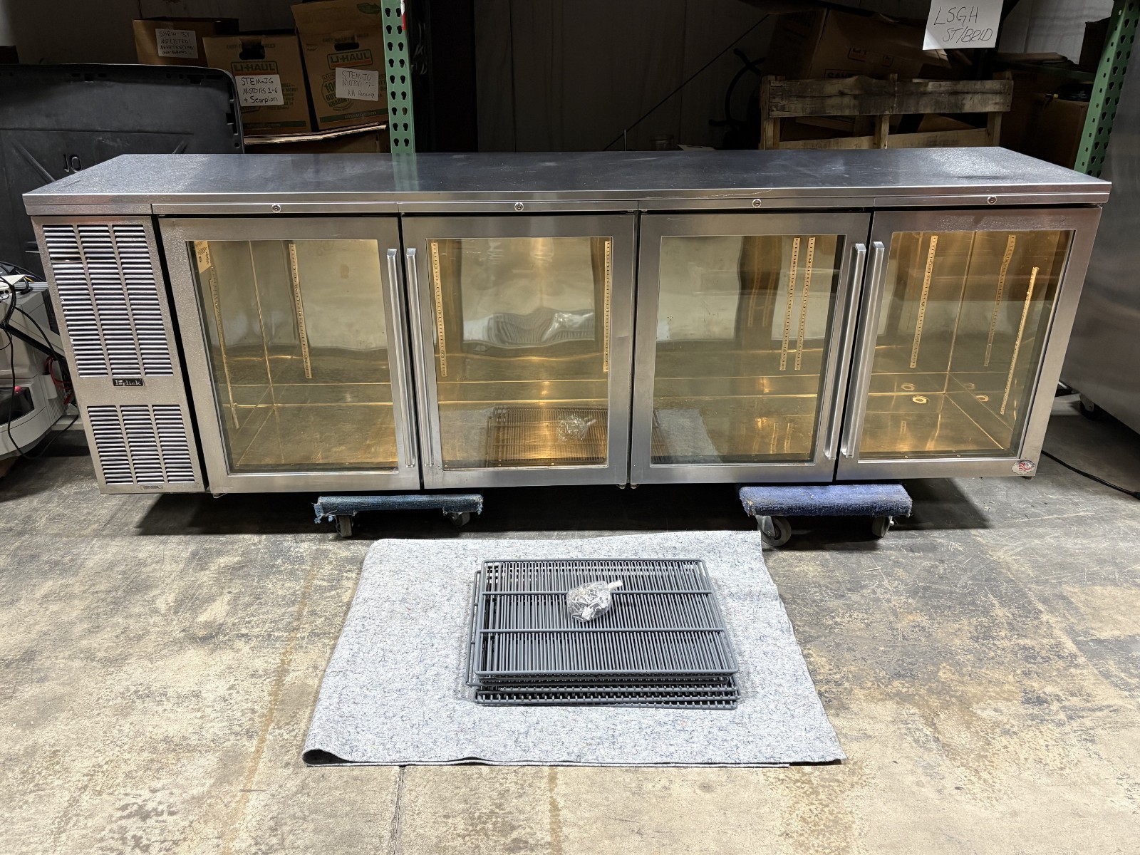 Perlick BBS108 108″ Back-Bar Refrigerator 4 Swinging Glass Doors, Stainless 120V