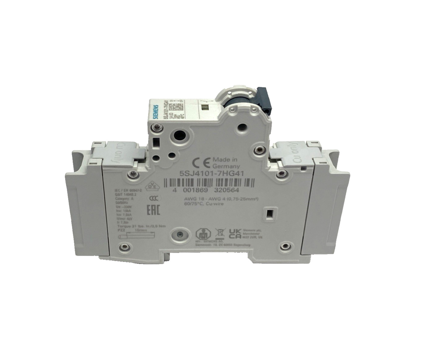 Siemens 5SJ4101-7HG41 Miniature Circuit Breaker 240V 14kA, 1-Pole, C-Trip, 1A