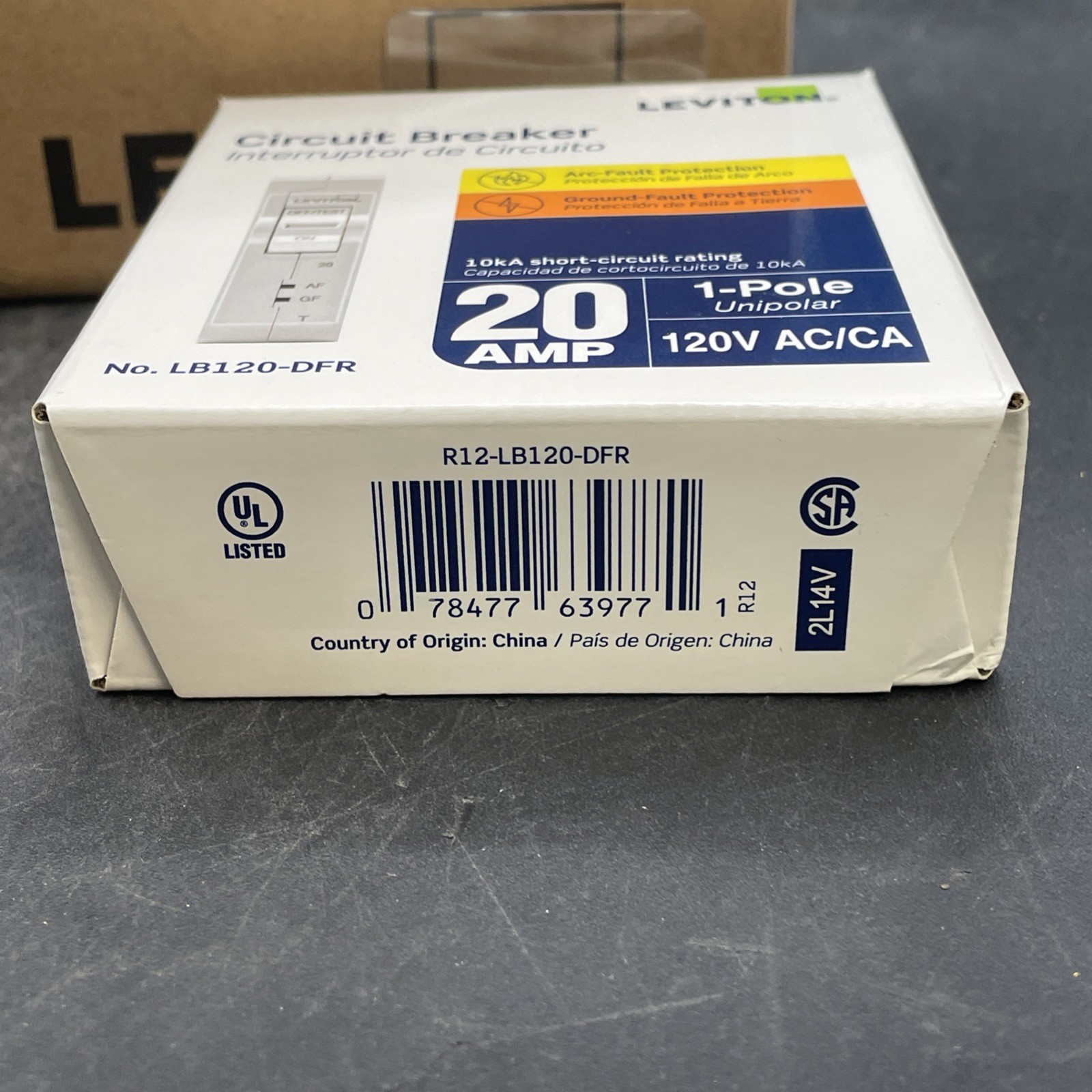Leviton Branch Circuit Breaker AFCI/GFCI 20 Amp 120v (lot of 4) R12-LB120-DFR