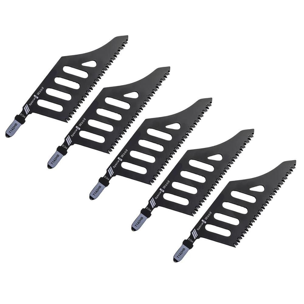 for Wood Flush Cutting Jigsaw Blade 5Pcs Irregular Curve Saw Blade with Handle ↕
