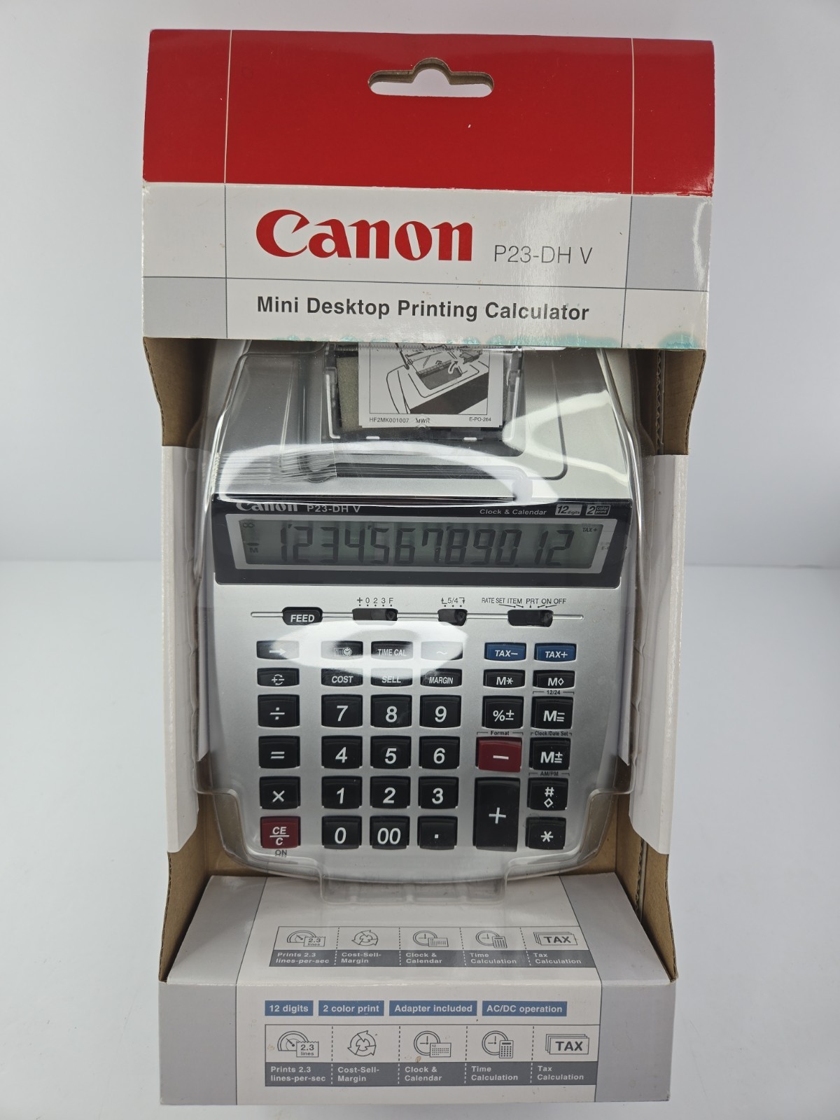 Canon P23-DHV Printing Calculator New Open Box AC Adapter Paper Roll Complete