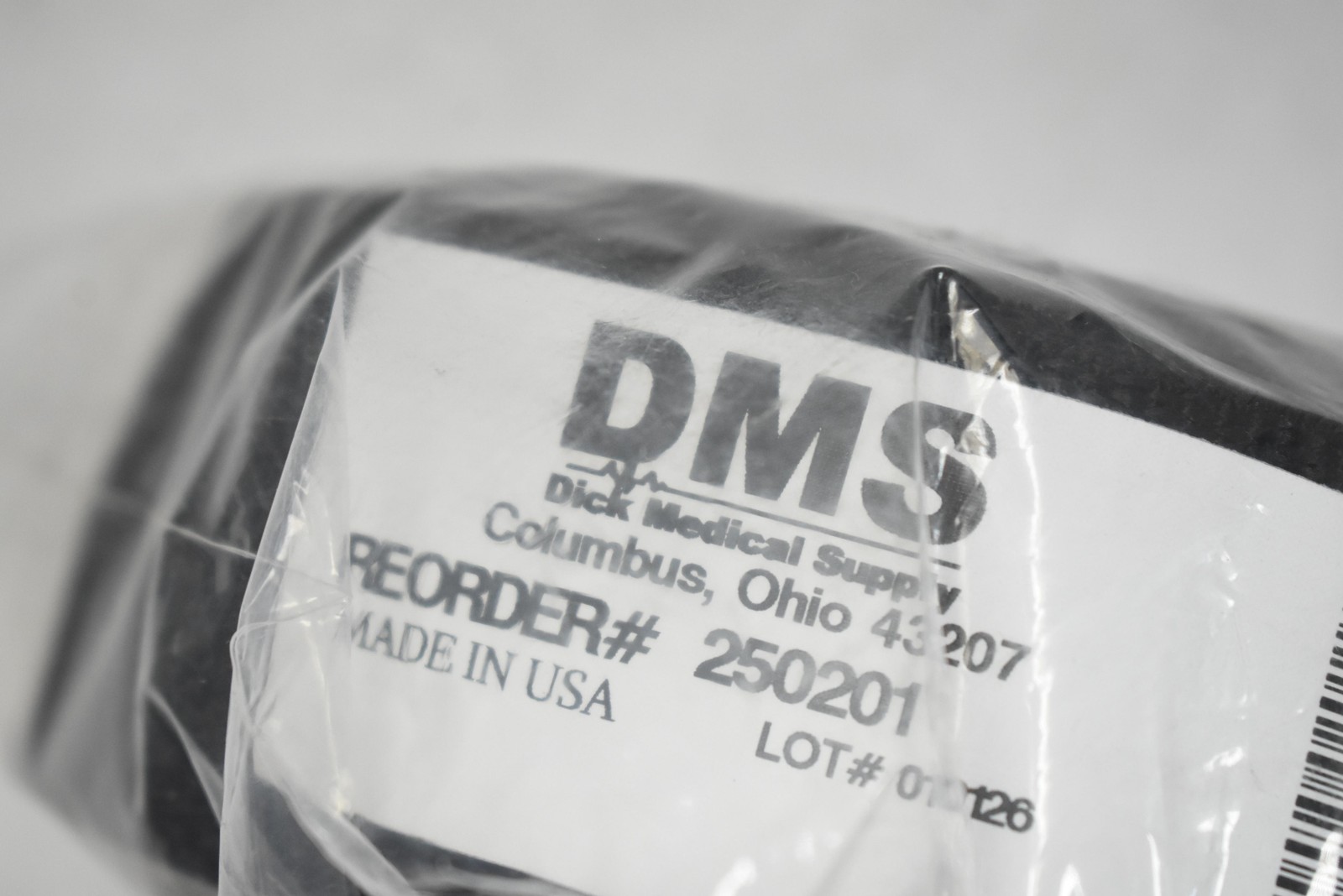 DMS 250201 Black Nylon Medical Webbing Strap Belt Roll Metal D-Rings Made USA