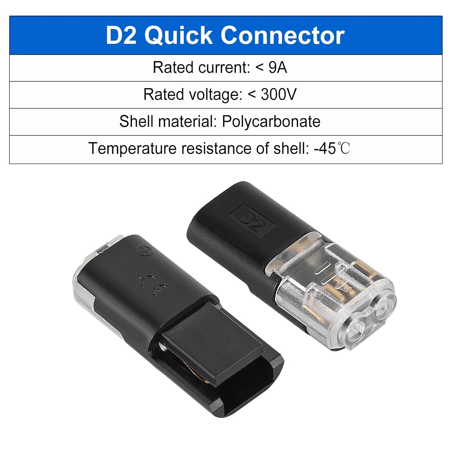 Double-Wire Plug-in Connector with Locking Buckle, Led Light Strip Connectors