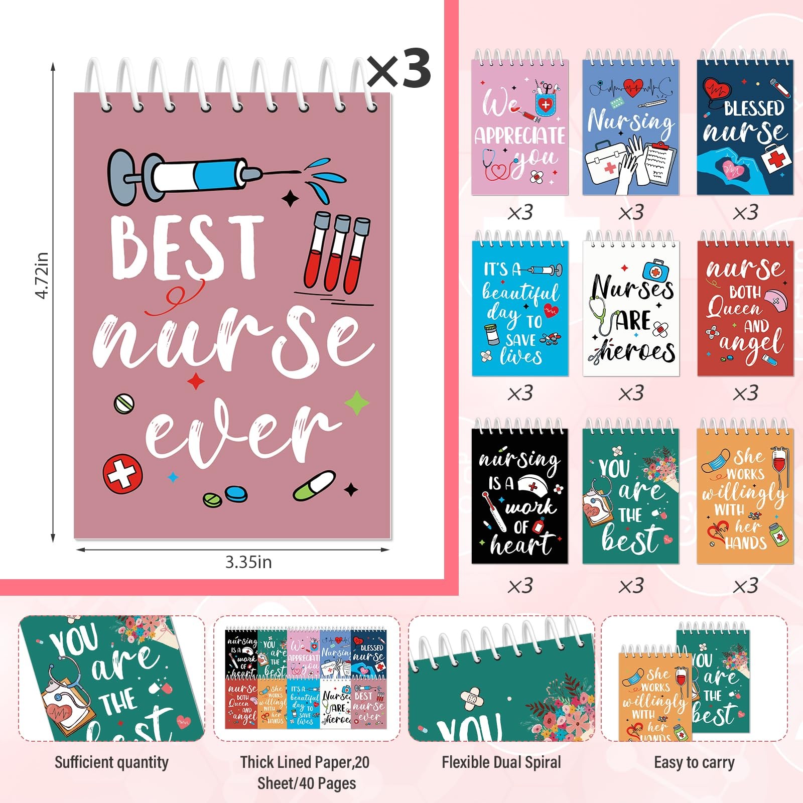 Lebsitey 60PCS Pens and Notebooks, Appreciation Gifts as the pictures show
