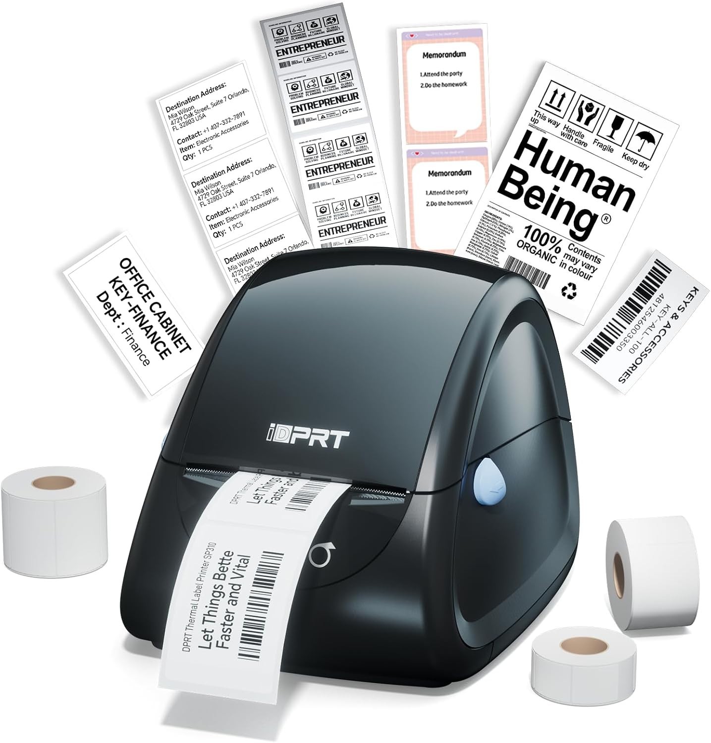 Compact SP310 Label Maker for 1″-3.35″ Labels | Compatible with All Major OS