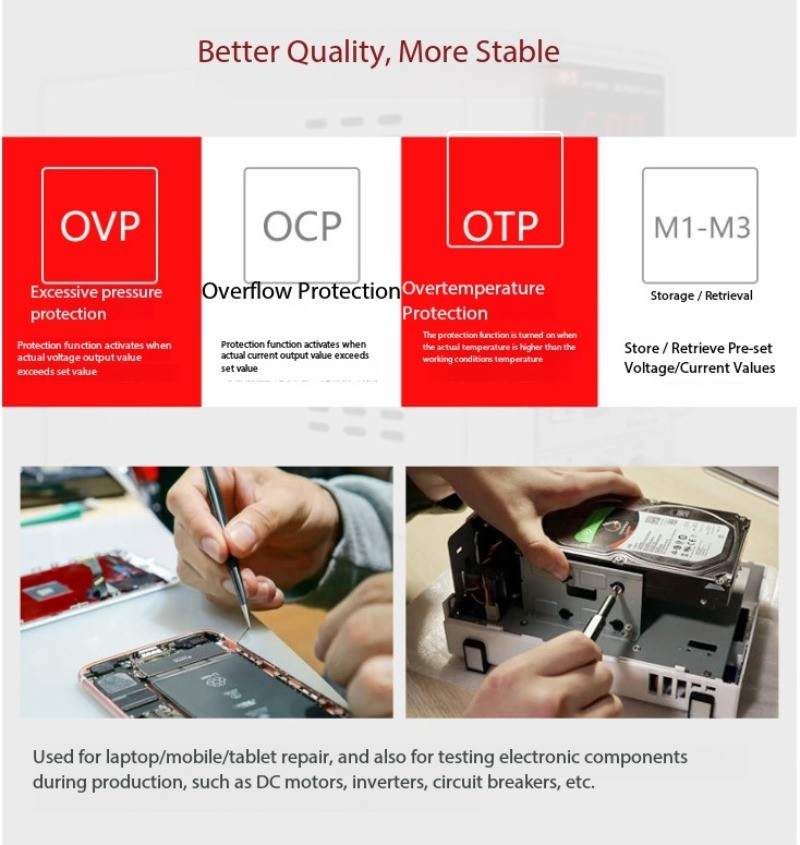 High Precision DC Power Supply – Adjustable Voltage for Laptop Repair & Testing