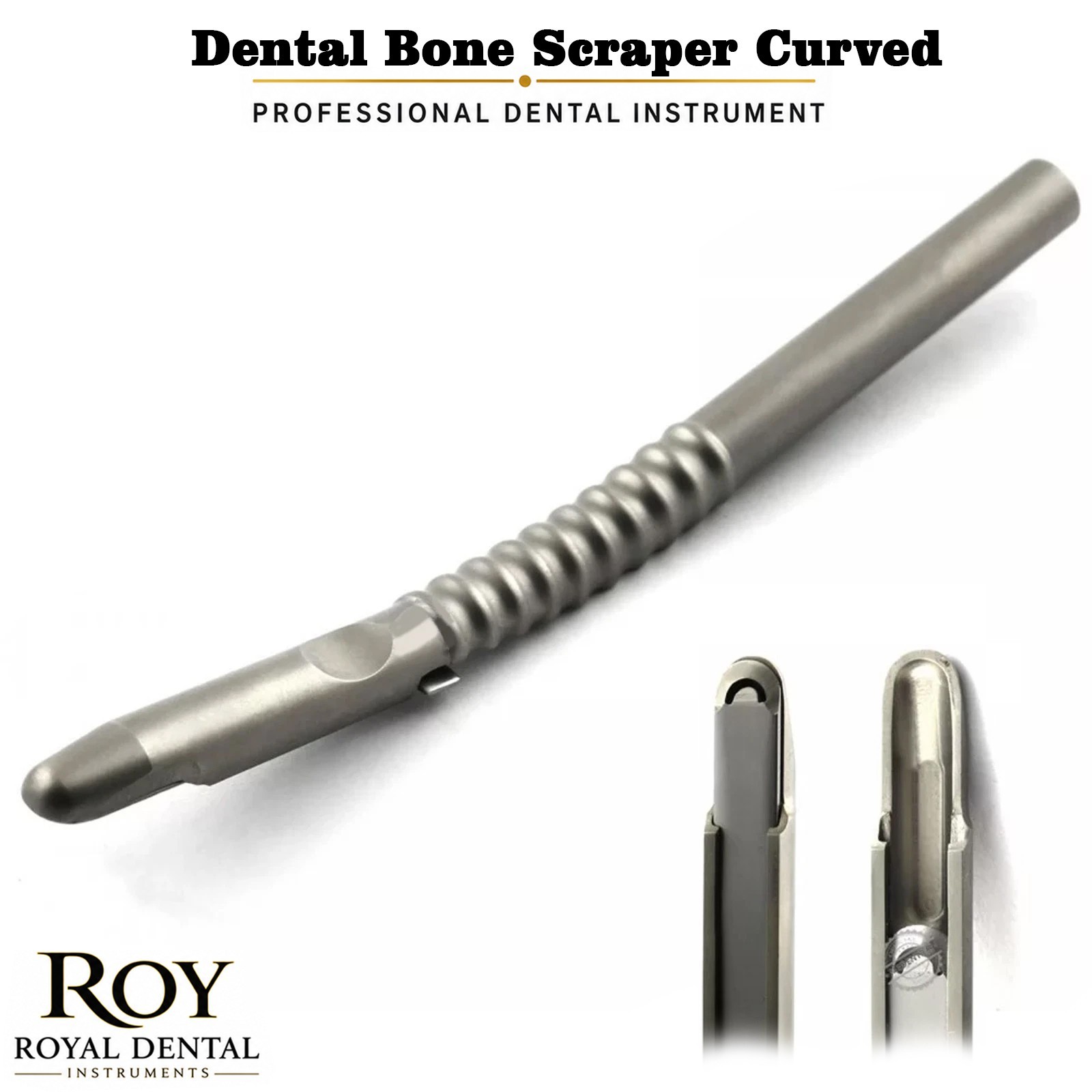 Dental Bone Scraper Harvester Curved With Blade Implant Bone Grafting Collector