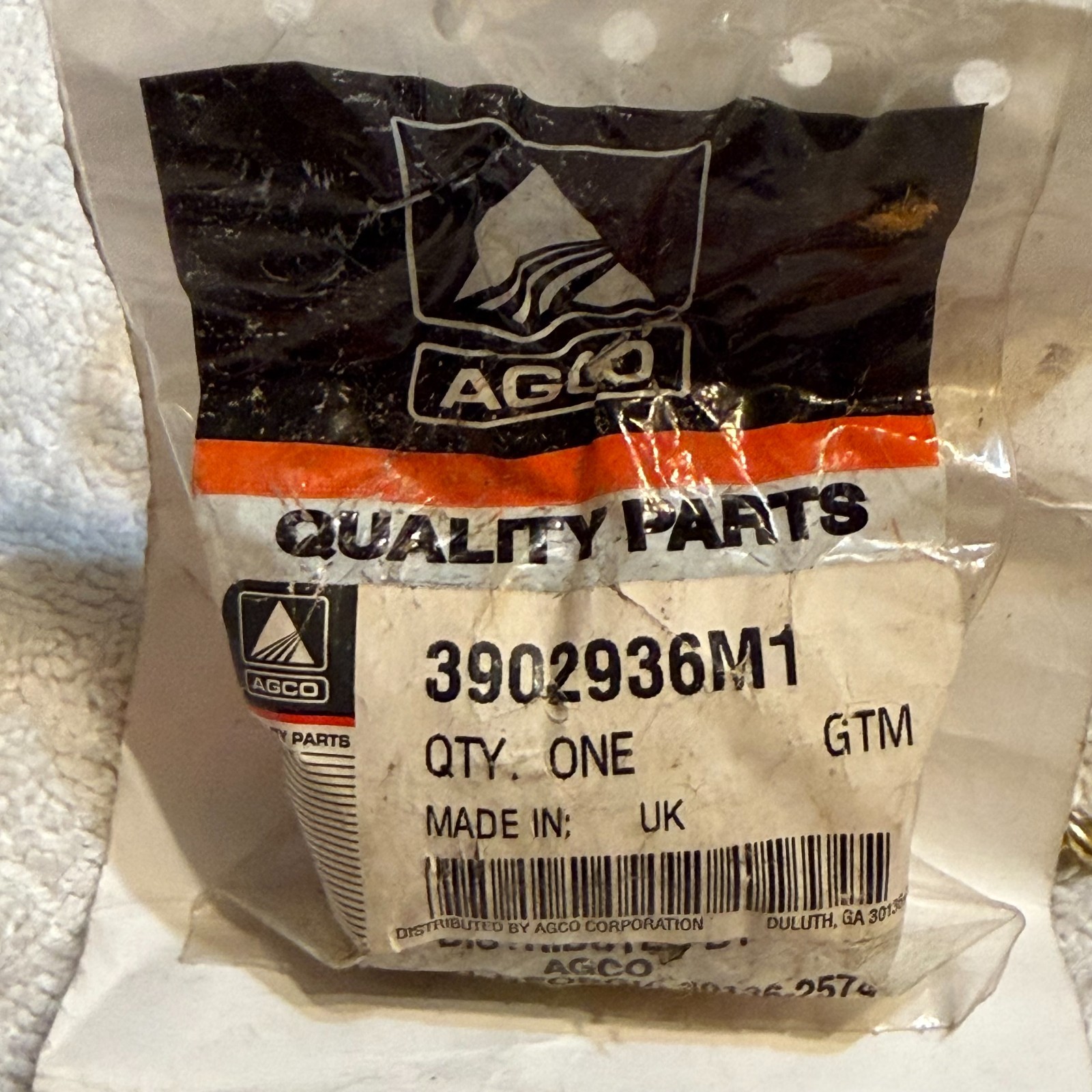 AGCO 3902936M1 Plug superseded, also listed as S-390293M1