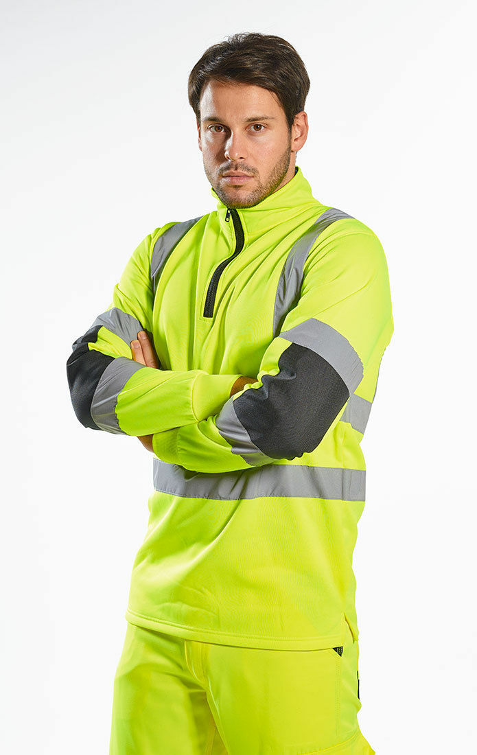 Portwest B308 Xenon Hi-Vis Polycotton Rugby Shirt with Relfective Tape ANSI