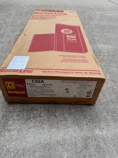 NEW SQ D RC816f150C Square D 150amp meter combo 8 Spaces 16 Circuits 120/240Volt