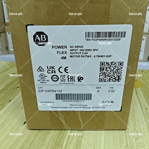 Allen-Bradley 22F-D2P5N103 PowerFlex 4M 0.75kW 1HP AC Drive New Factory Sealed