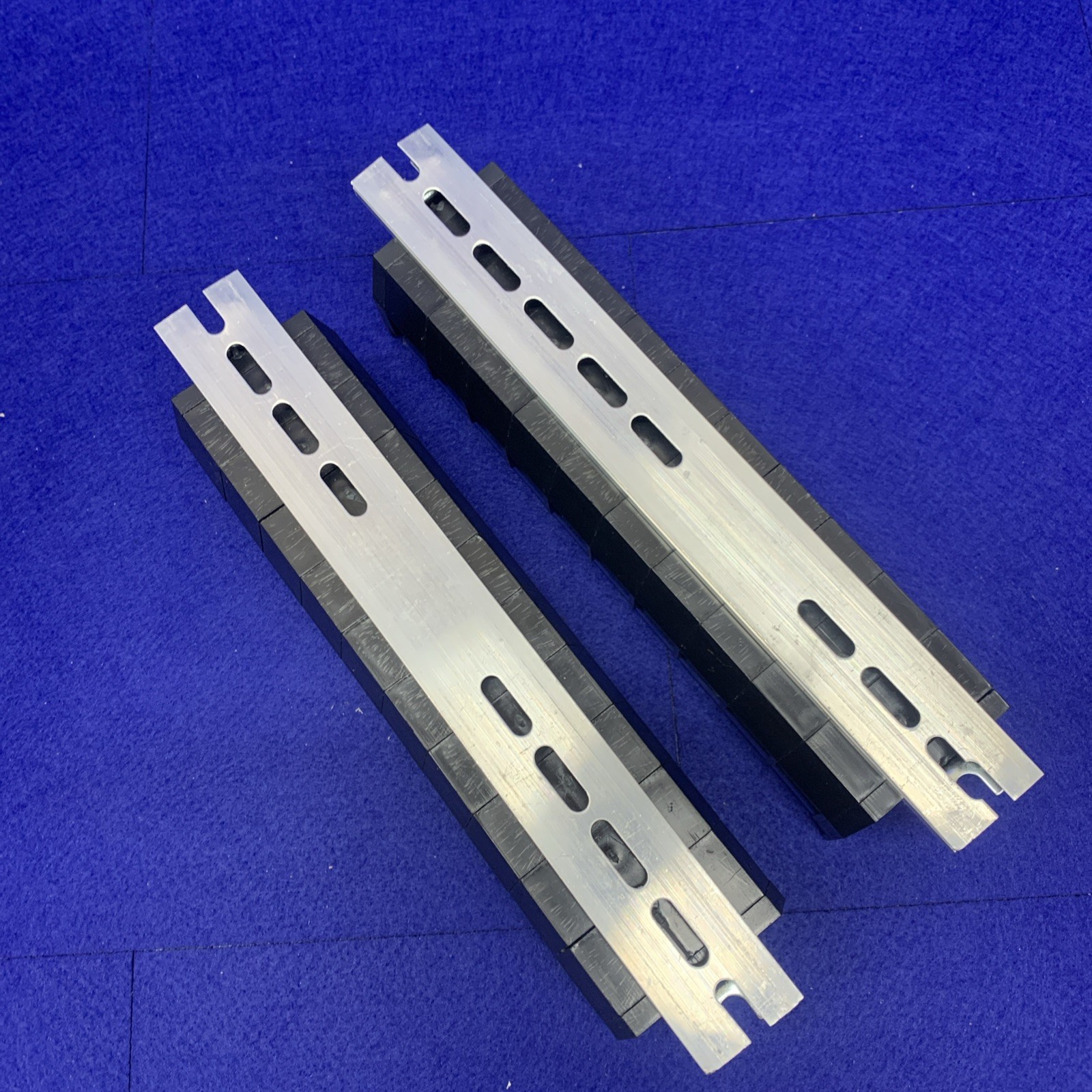 🔥2x Barrier Terminal Strip Block 660V 60A Dual Row 10P DIN Rail Base