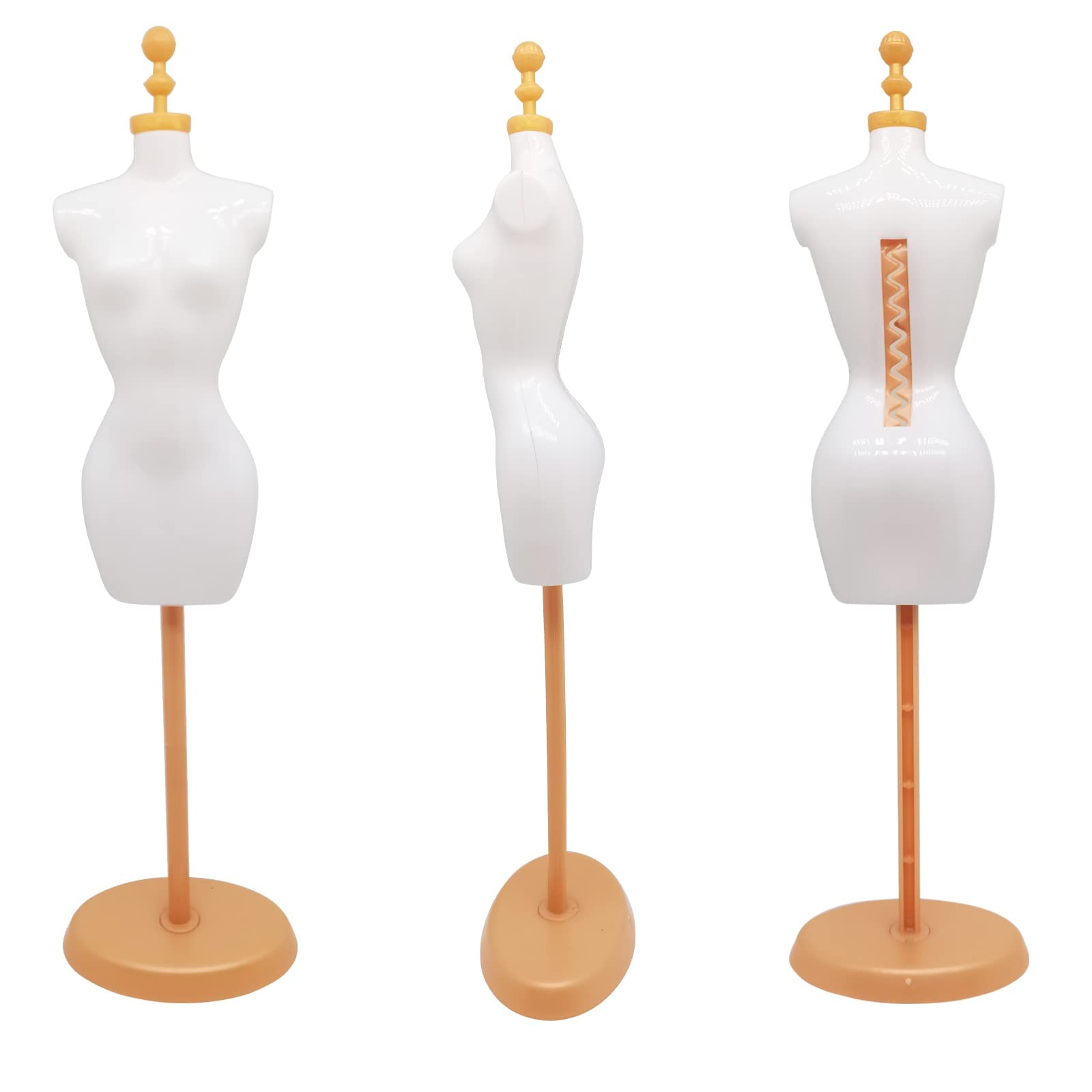 Doll Dress Form Mannequin White Gold 10.4×3.0x1.9,