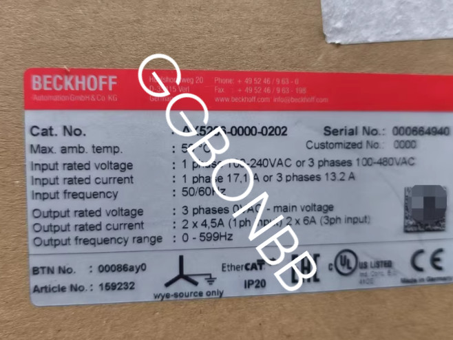 New Beckhoff AX5206-0000-0202 Digital Compact Servo Drive AX520600000202