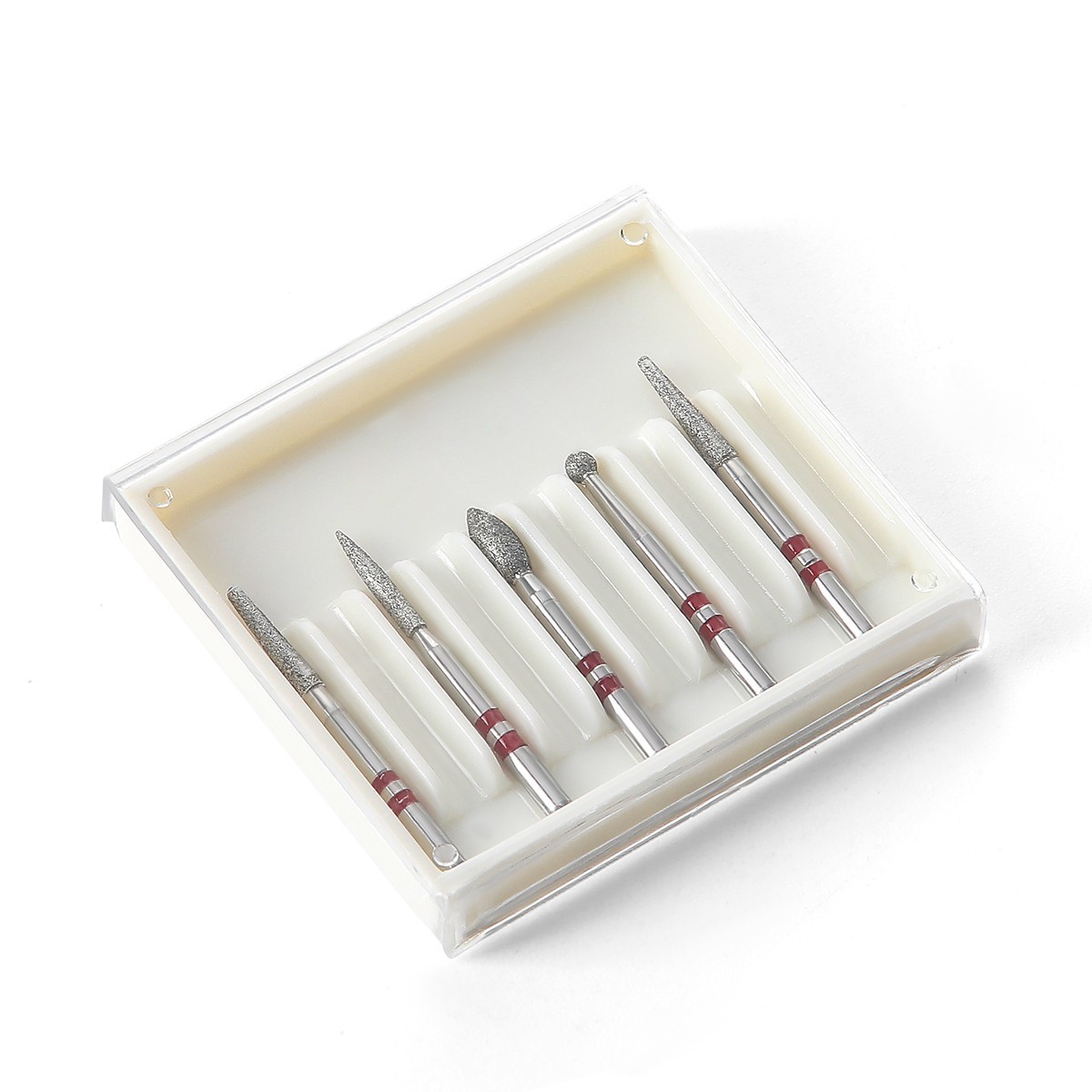 5pcs Dental Diamond Zirconia Cutting Burs Kit FG 1.6mm Fit High Speed Handpiece