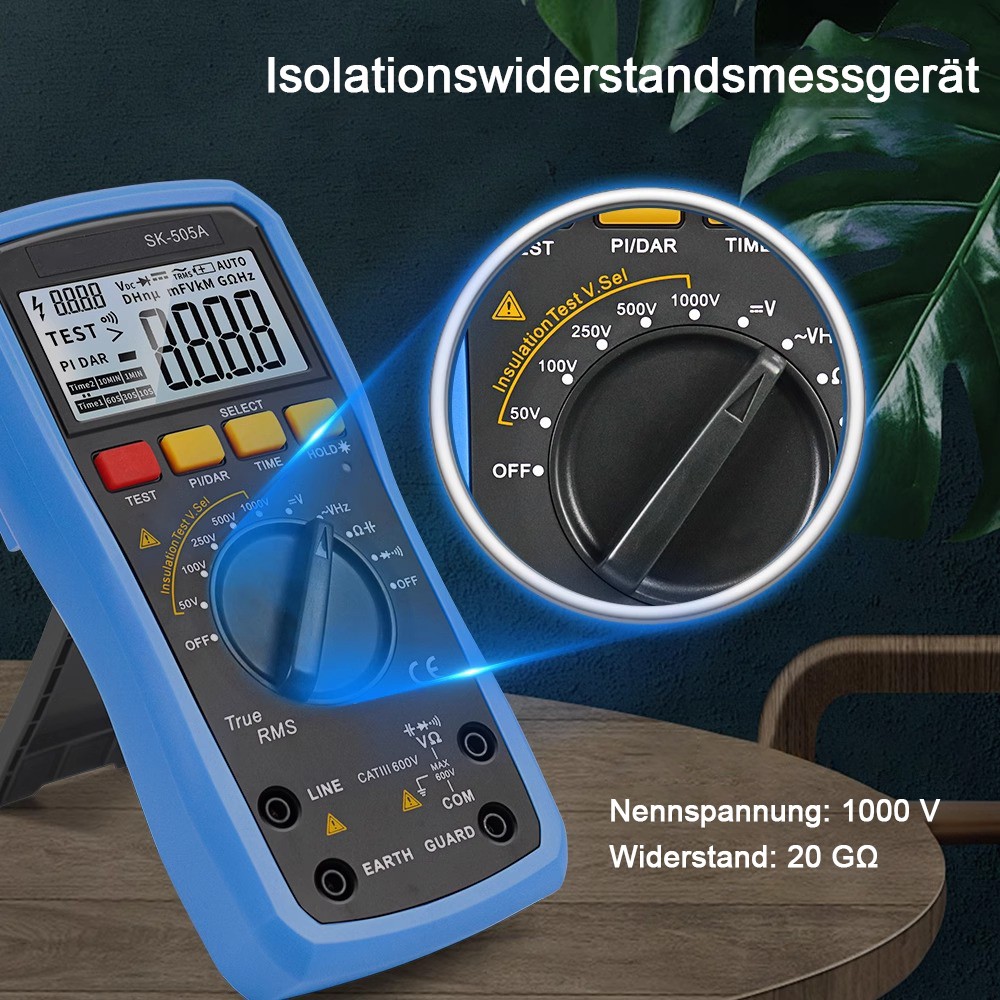 Digital Insulation Resistance Tester Megohmmeter Multimeter 1000V Ohm Voltmeter