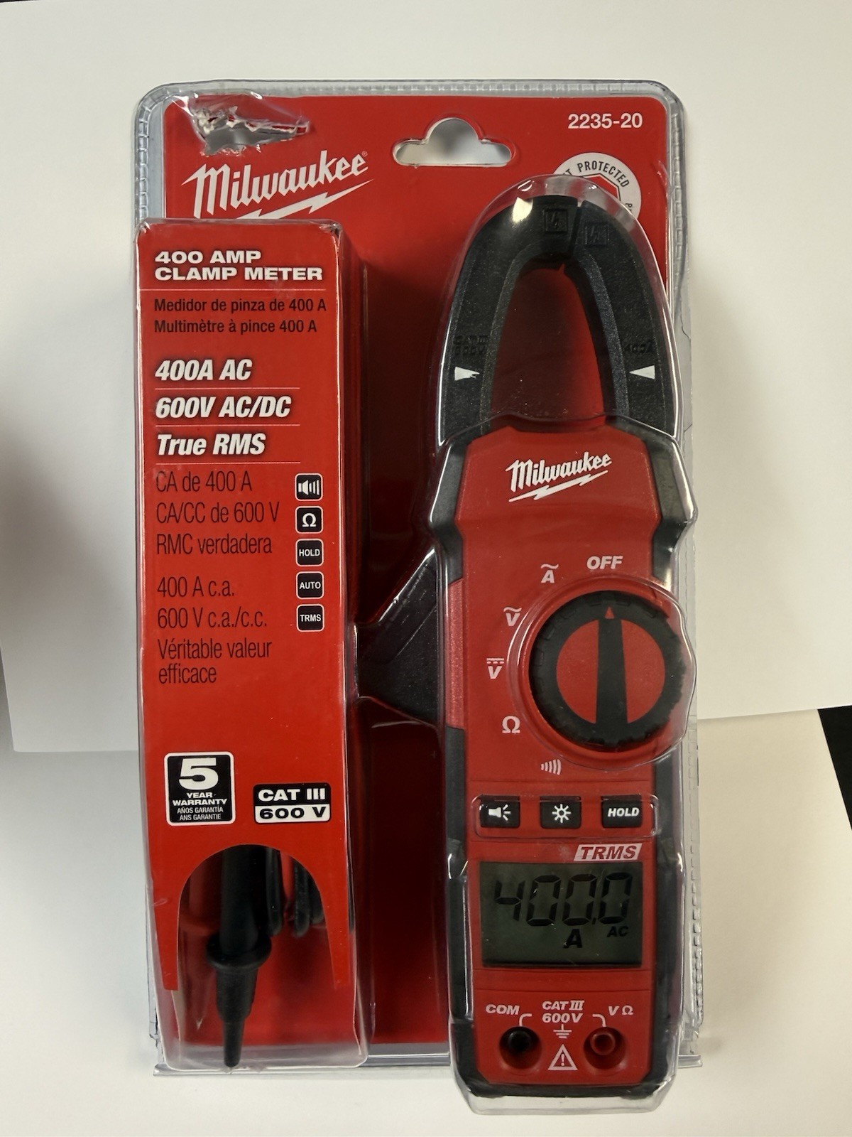 NEW Milwaukee 2235-20 400 Amp True RMS Clamp Meter – 600V