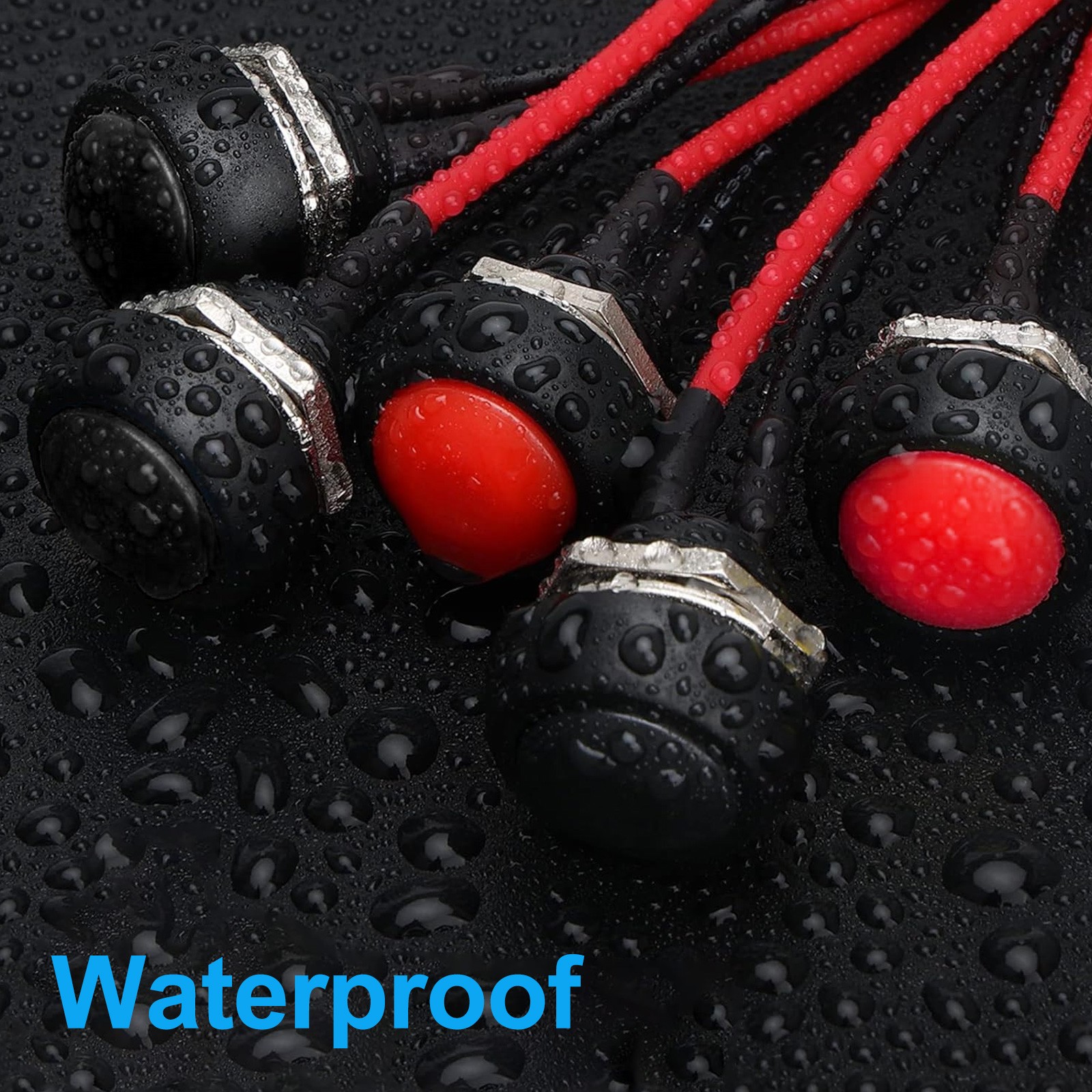 10pcs SPST 12mm Momentary Push Button Switch Waterproof 2 Pin 250V w/ Pre-Wired