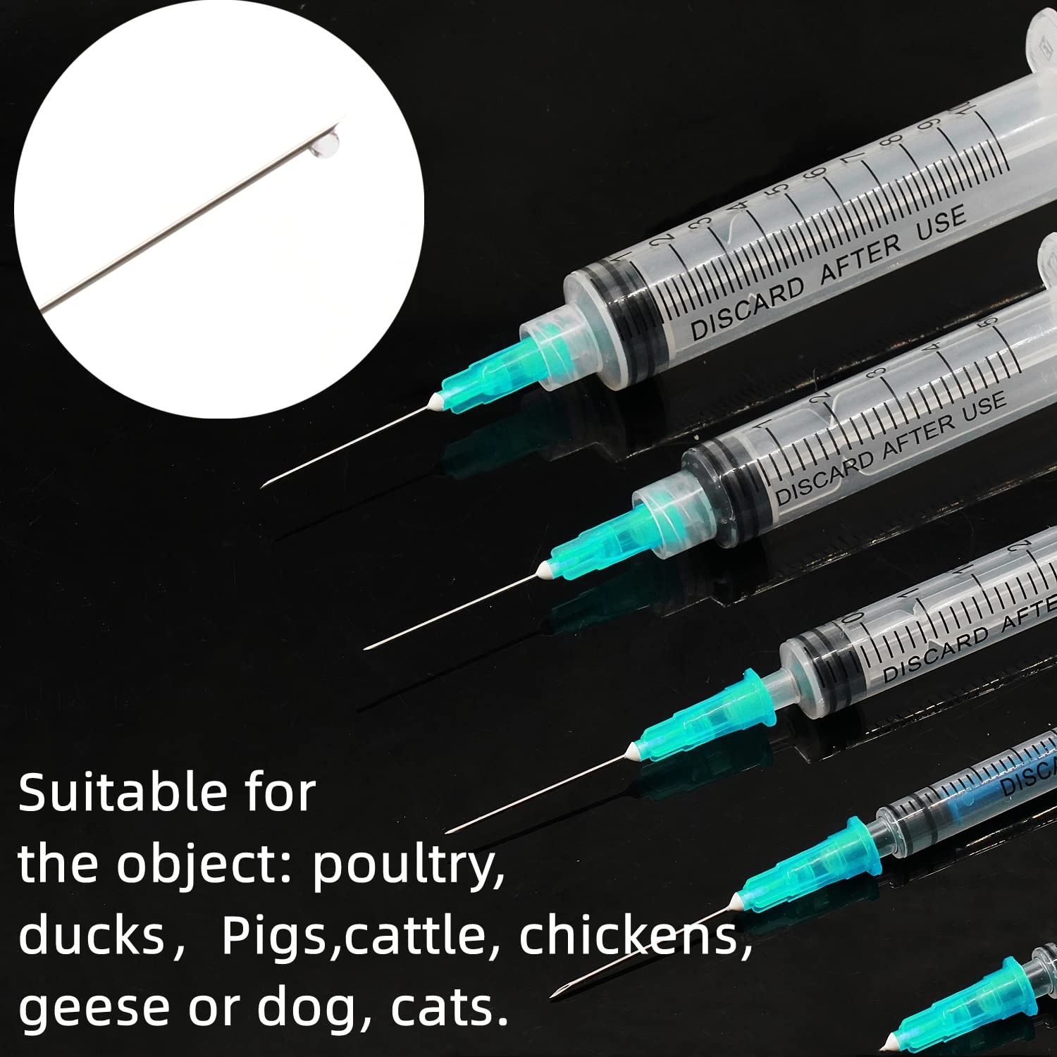 100 Pack 21Ga 1 Inch Sterile Disposable Injection Needle with Cap 1