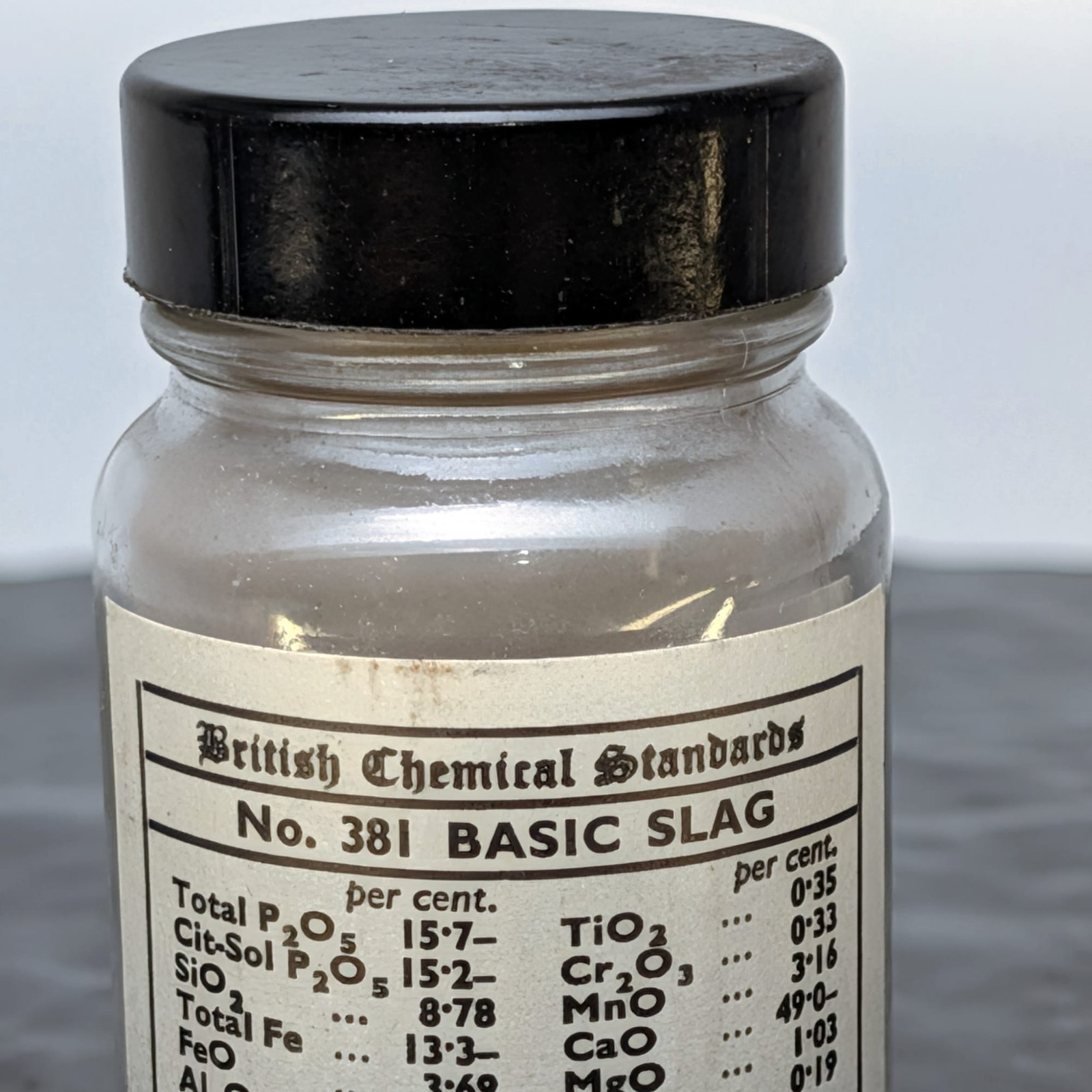 British Chemical Standards 381 Basic Slag+Reference Material Partial Jar â