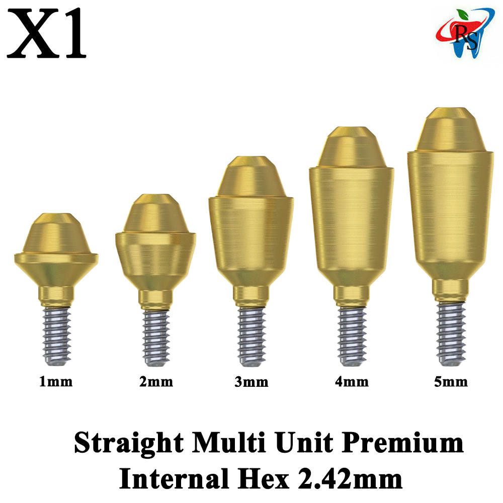1pcs Straight Multi-Unit 1.6 Standard Int Hex 2.42mm Connection Dental Titanium