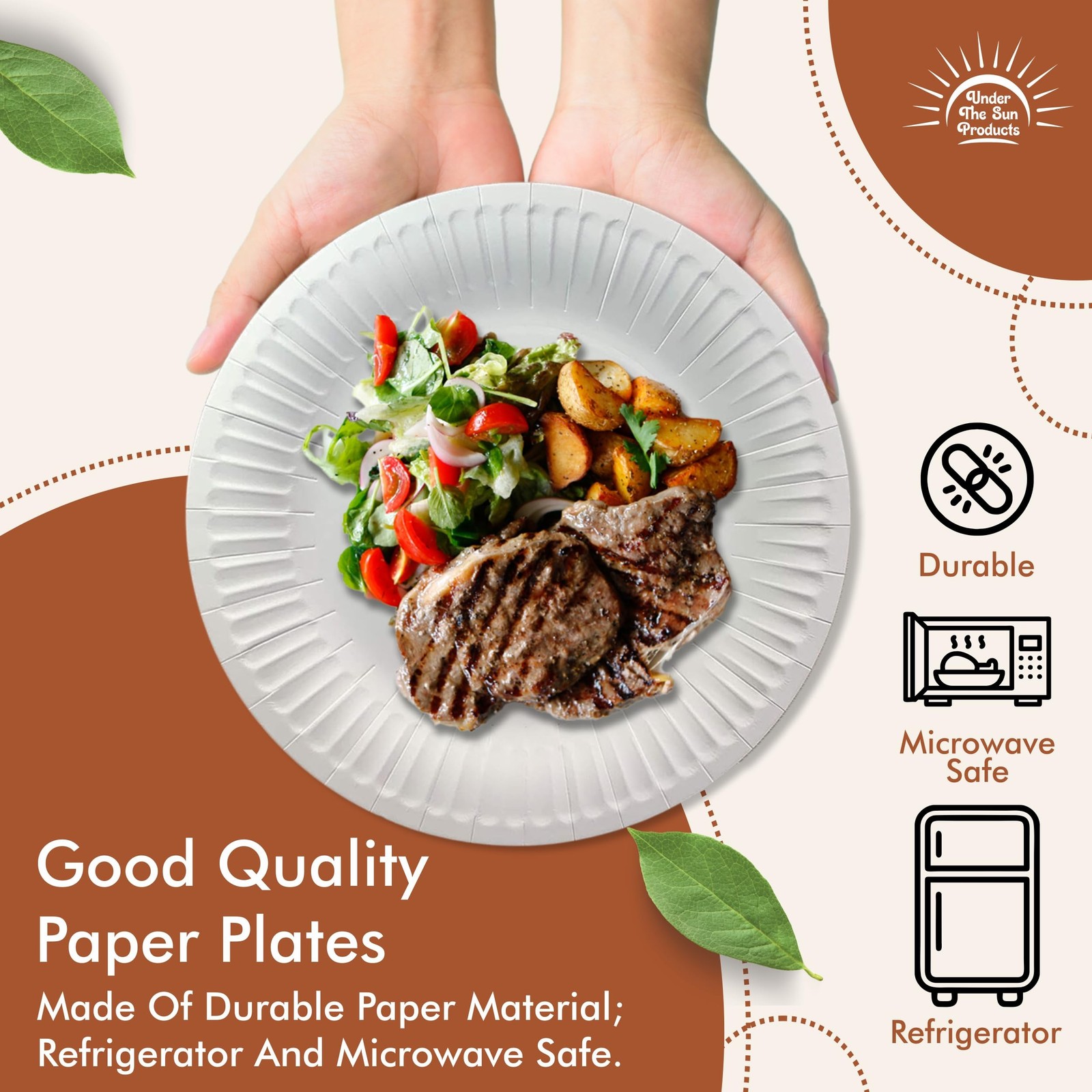 9″ Uncoated Paper Plates for Everyday Use (9″ – 200 Count)