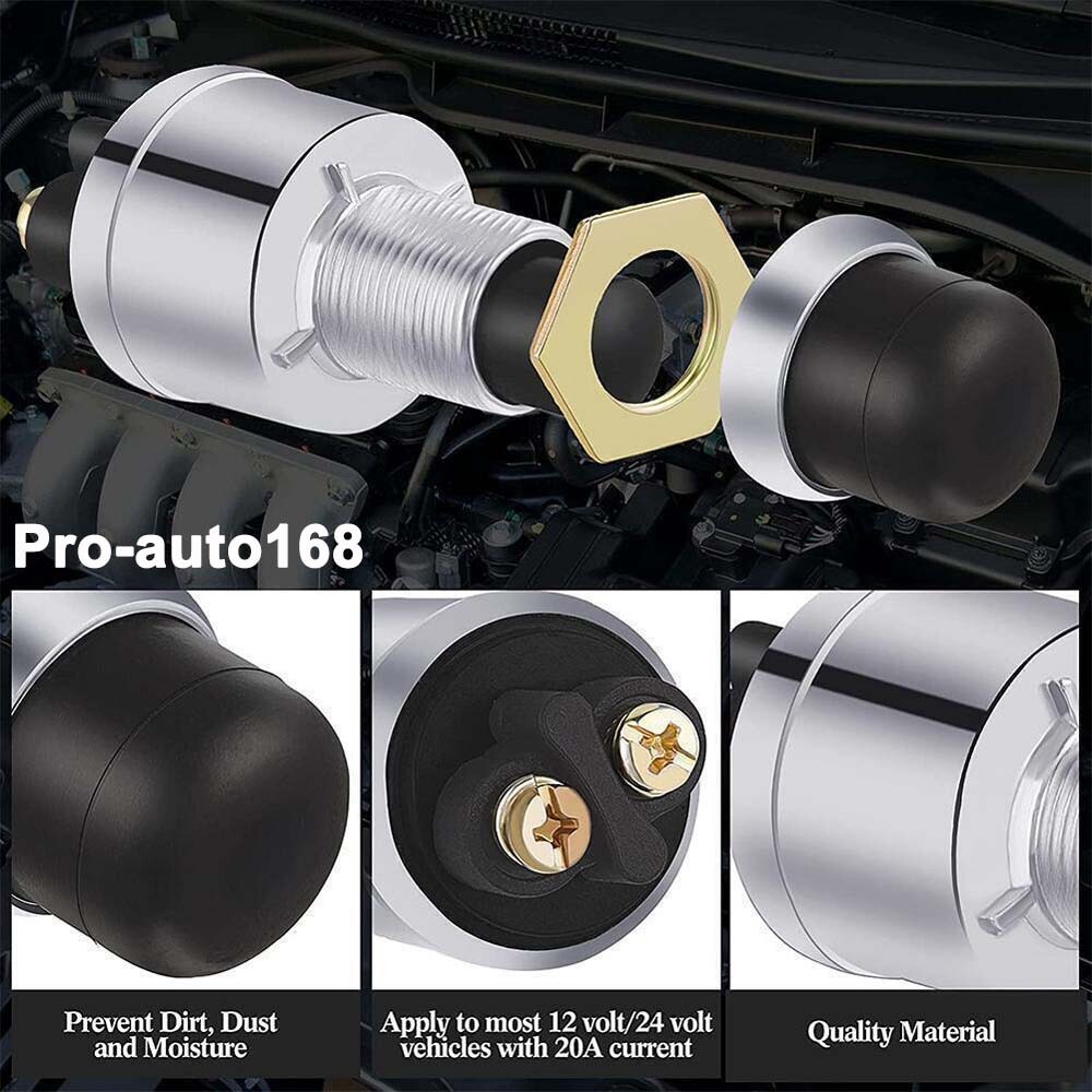 Heavy-Duty Push Button Switch Momentary Push On 50 AMP 12V 24V Ignition Starter