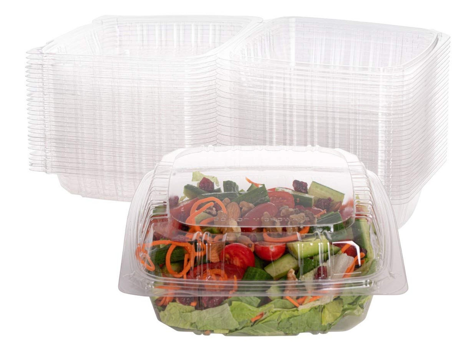 Smygoods Plastic Clamshell Food Containers, (Pack of 25-8x8x3 3/8) To Go Cont…