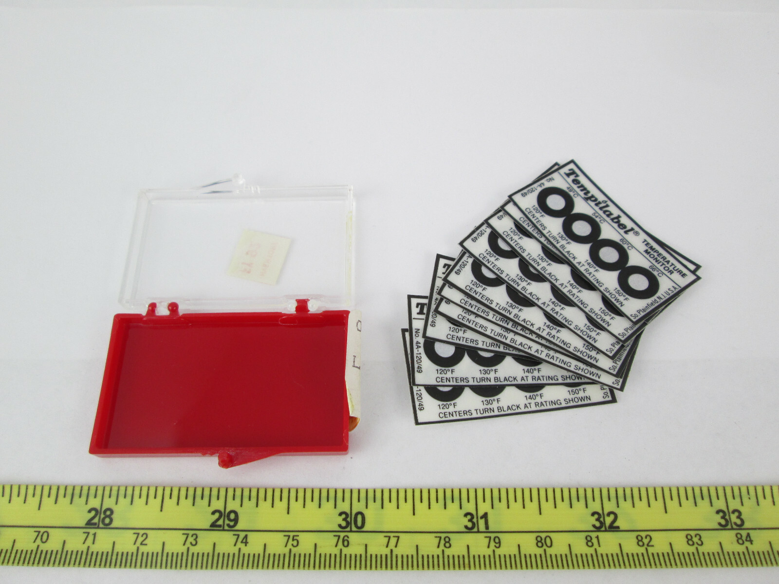 New Package of 10 Tempilabel Tempature Monitor Labels 120-150°F 49-66°C