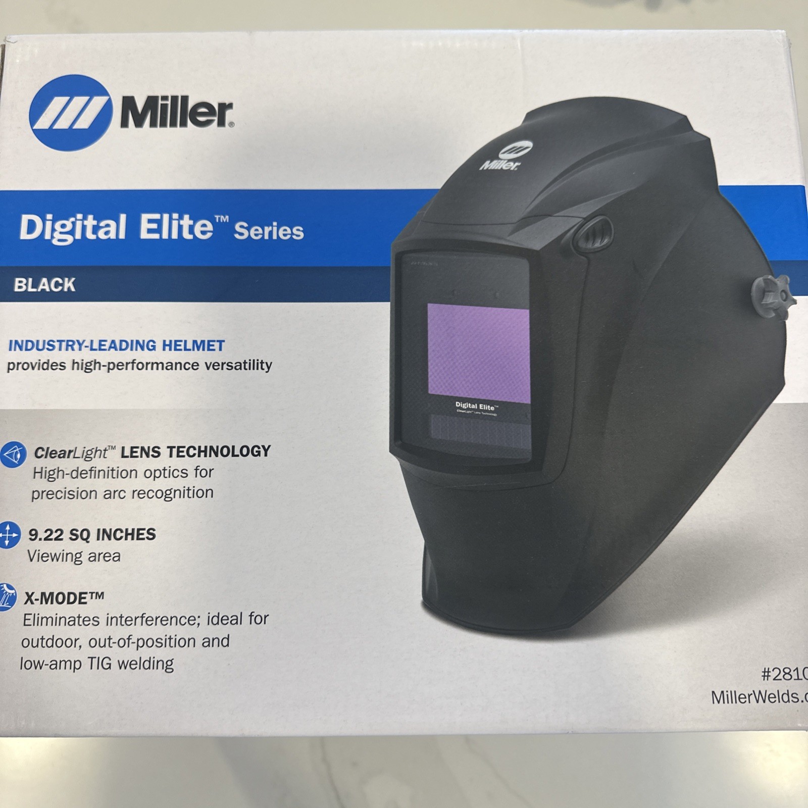 Miller Digital Elite Series Auto-Darkening Welding Helmet Black X-Mode – New